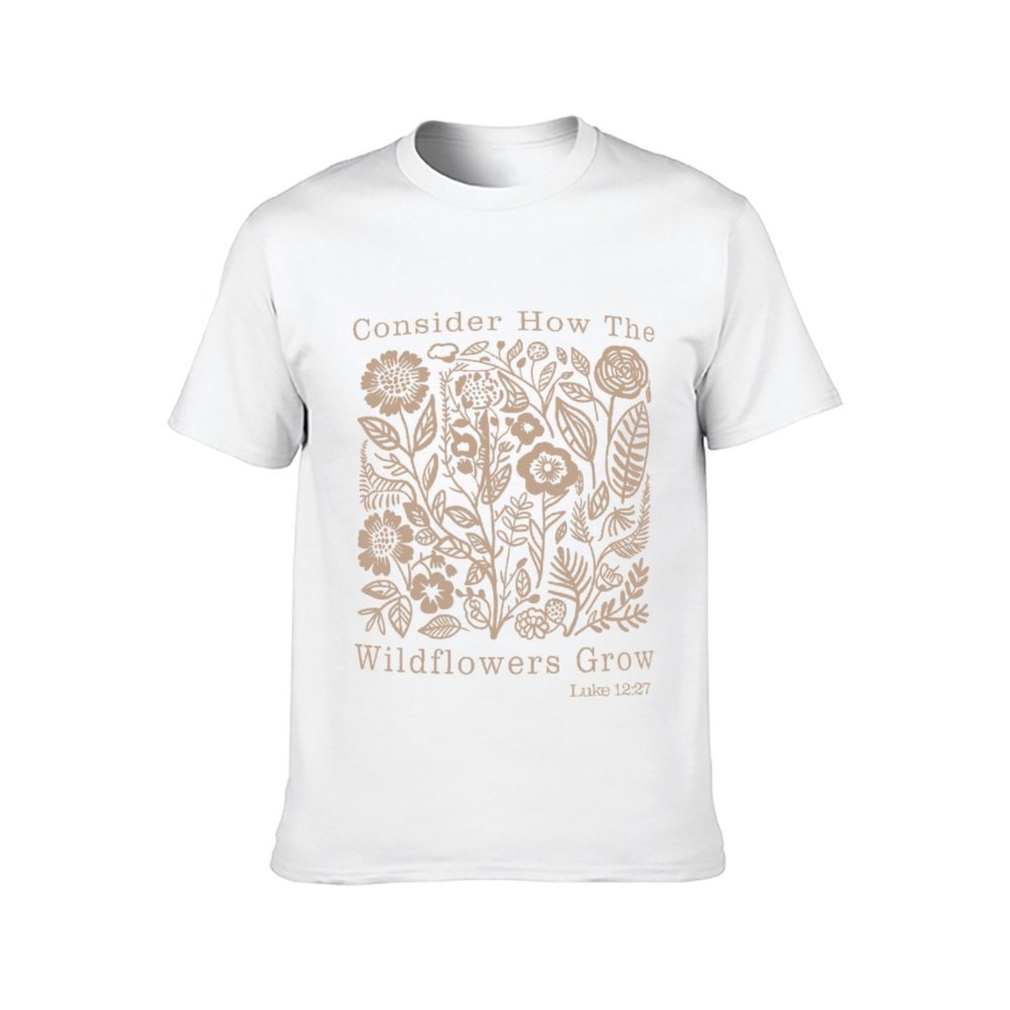 Inkmay Casual Cotton T-shirt Solid Beige Background No Patterns Unisex T-shirtMen¡¯s / Women¡¯s / Youth StreetLine T-Shirt