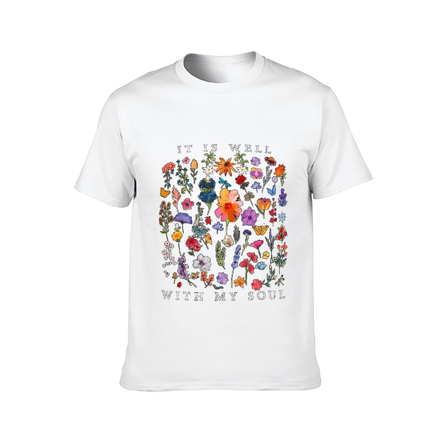 Inkmay Casual Cotton T-shirt Floral Design With Vibrant Colors Art Unisex T-shirtClassicLine TrueStyle T-Shirt