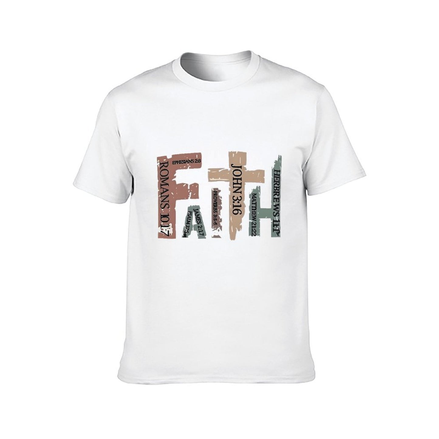 Inkmay Casual Cotton T-shirt Bible Verses On Colorful Backgrounds Unisex T-shirtStandard EverydayComfort T-Shirt