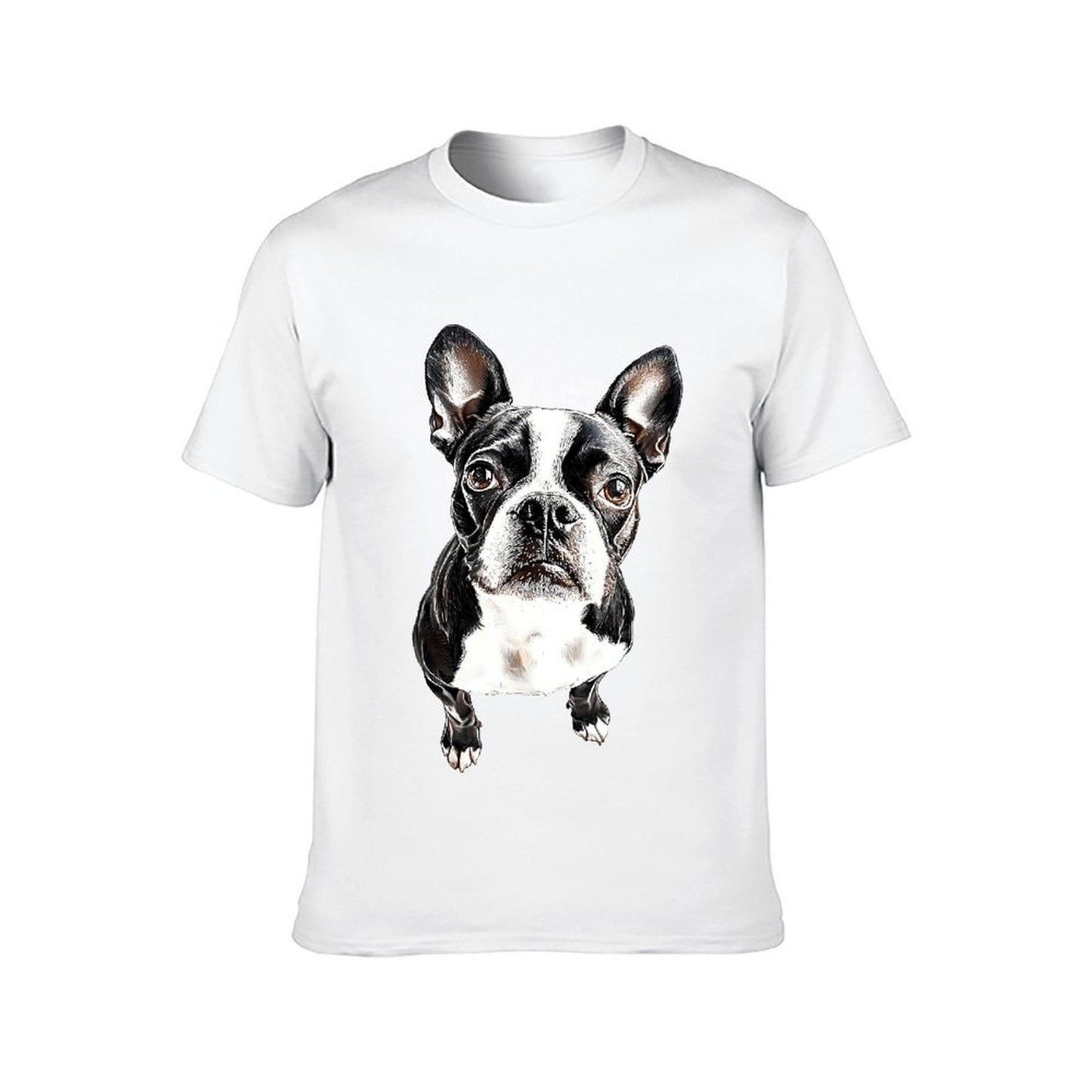 Inkmay Casual Cotton T-shirt Black And White Dog Pattern Print Unisex T-shirtEco / Sustainable SoftTouch T-Shirt