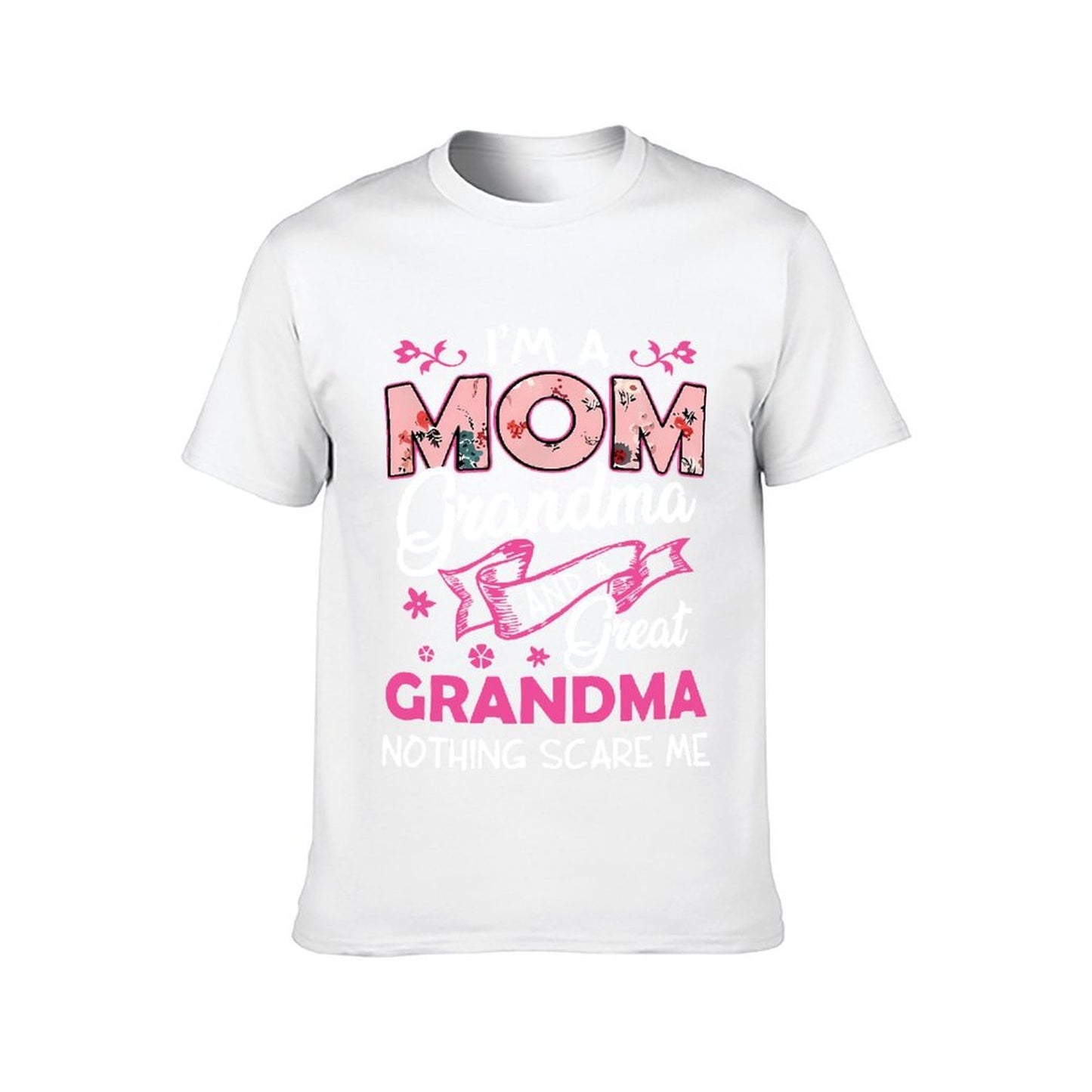 Inkmay Casual Cotton T-shirt Mom Floral Pattern On Pink Background Unisex T-shirtEco / Sustainable Double-Stitched T-Shirt