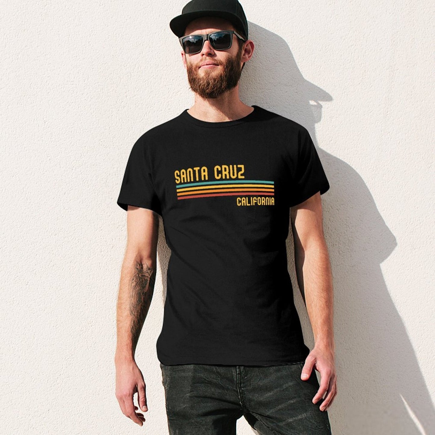 Inkmay Casual Cotton T-shirt Abstract Geometric Shapes In Warm Colors Unisex T-shirtYearRound Everyday T-Shirt