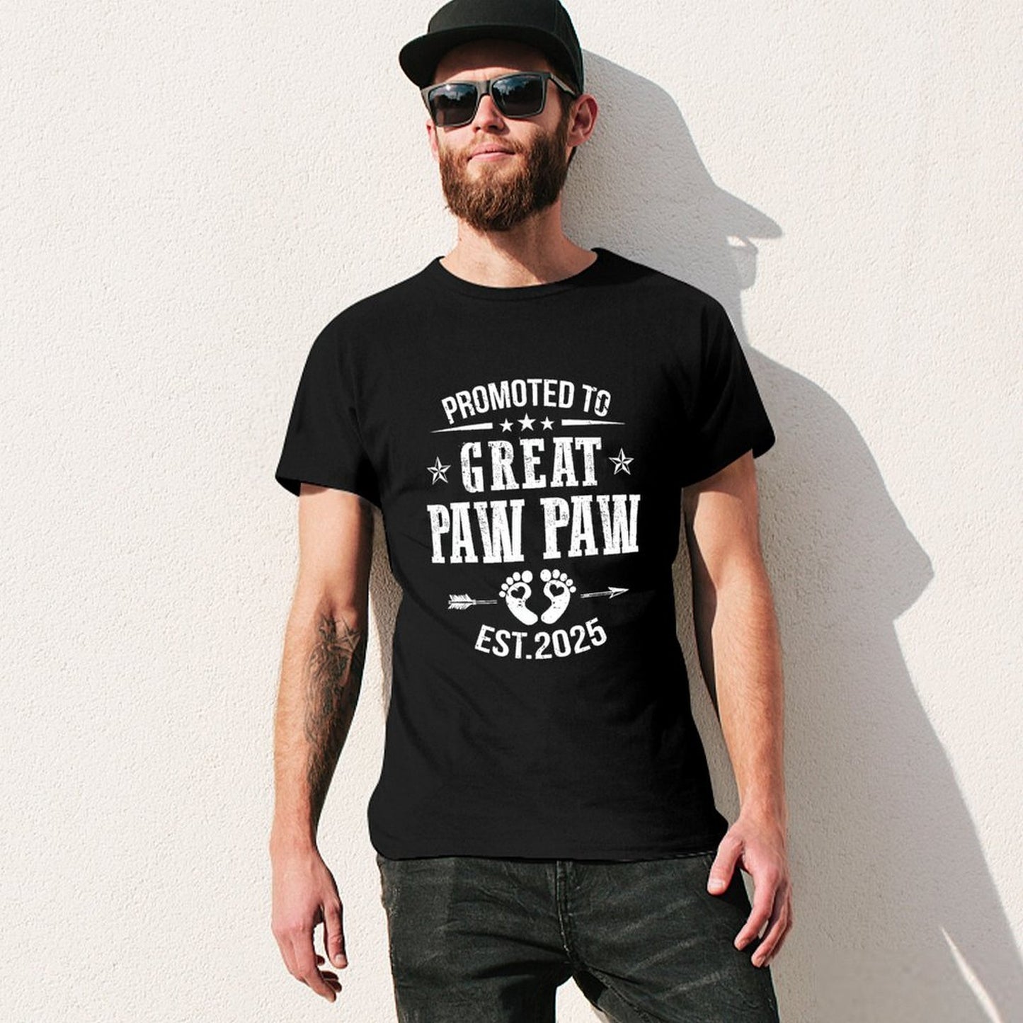 Inkmay Casual Cotton T-shirt Promoted To Great Paw Paw Est2025 Unisex T-shirt