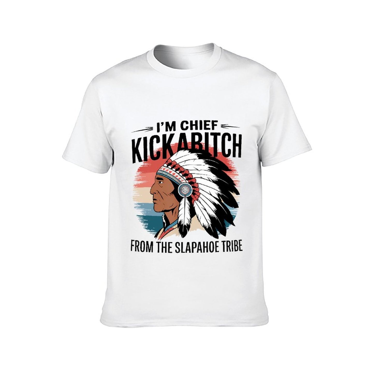 Inkmay Casual Cotton T-shirt Native American Headdress With Feathers Unisex T-shirt