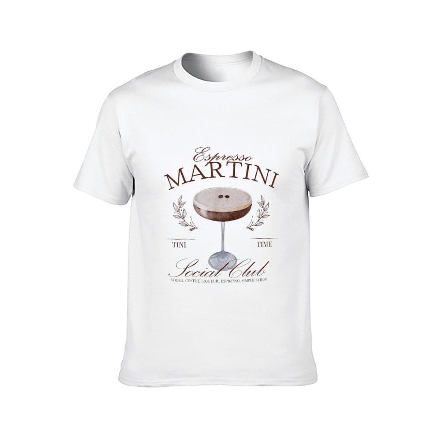 Inkmay Casual Cotton T-shirt Espresso Martini Cocktail In Glassware Design Unisex T-shirtEssentialFit LooseFit T-Shirt
