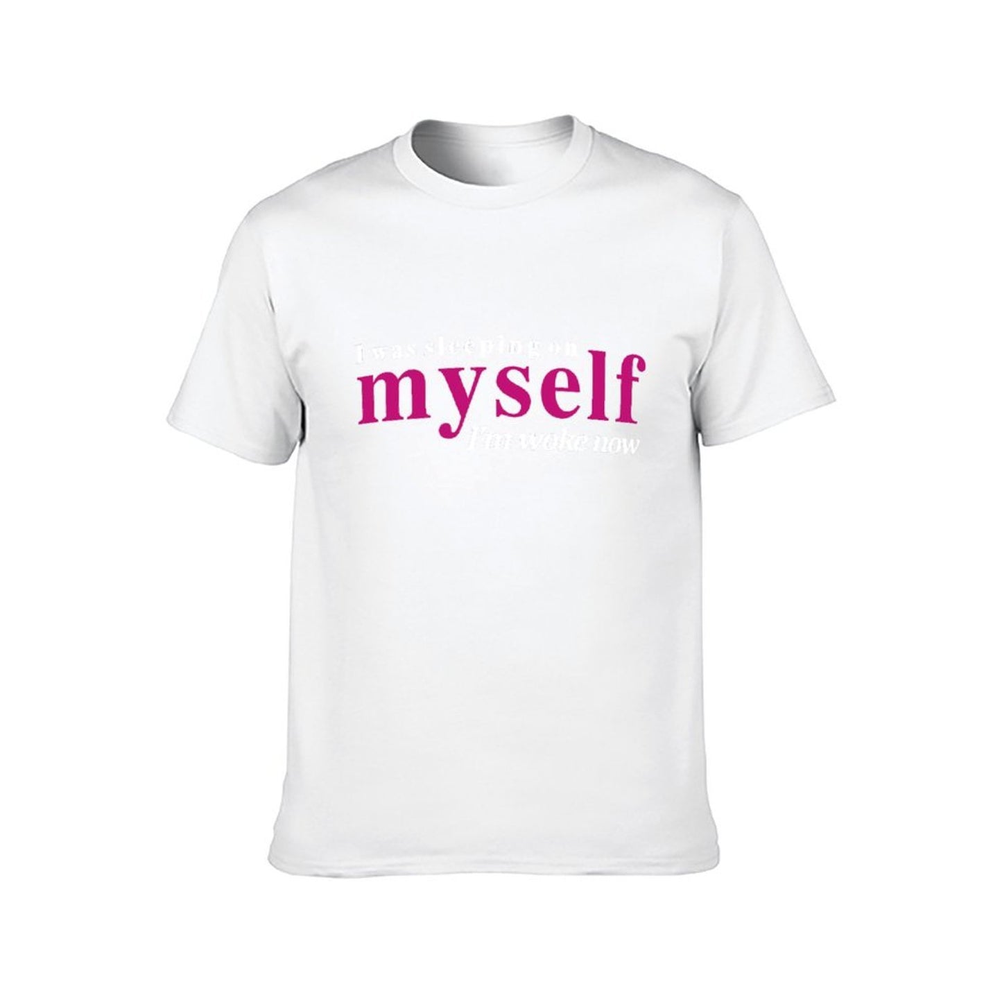 Inkmay Casual Cotton T-shirt Abstract Pink And White Design Art Unisex T-shirtMinimalist YearRound T-Shirt