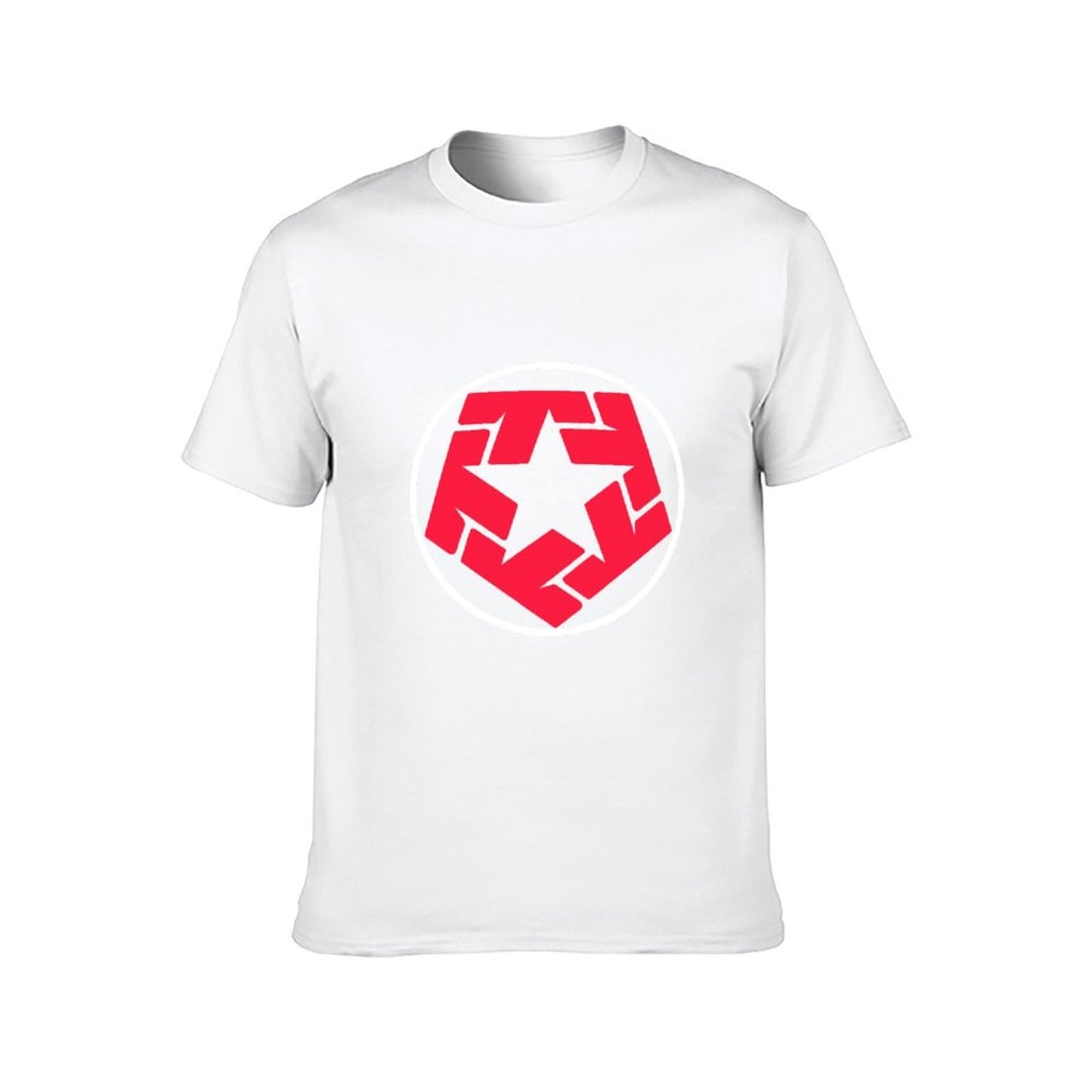 Inkmay Casual Cotton T-shirt Red Abstract Shape With Irregular Edges Unisex T-shirtLooseFit ActiveLine T-Shirt