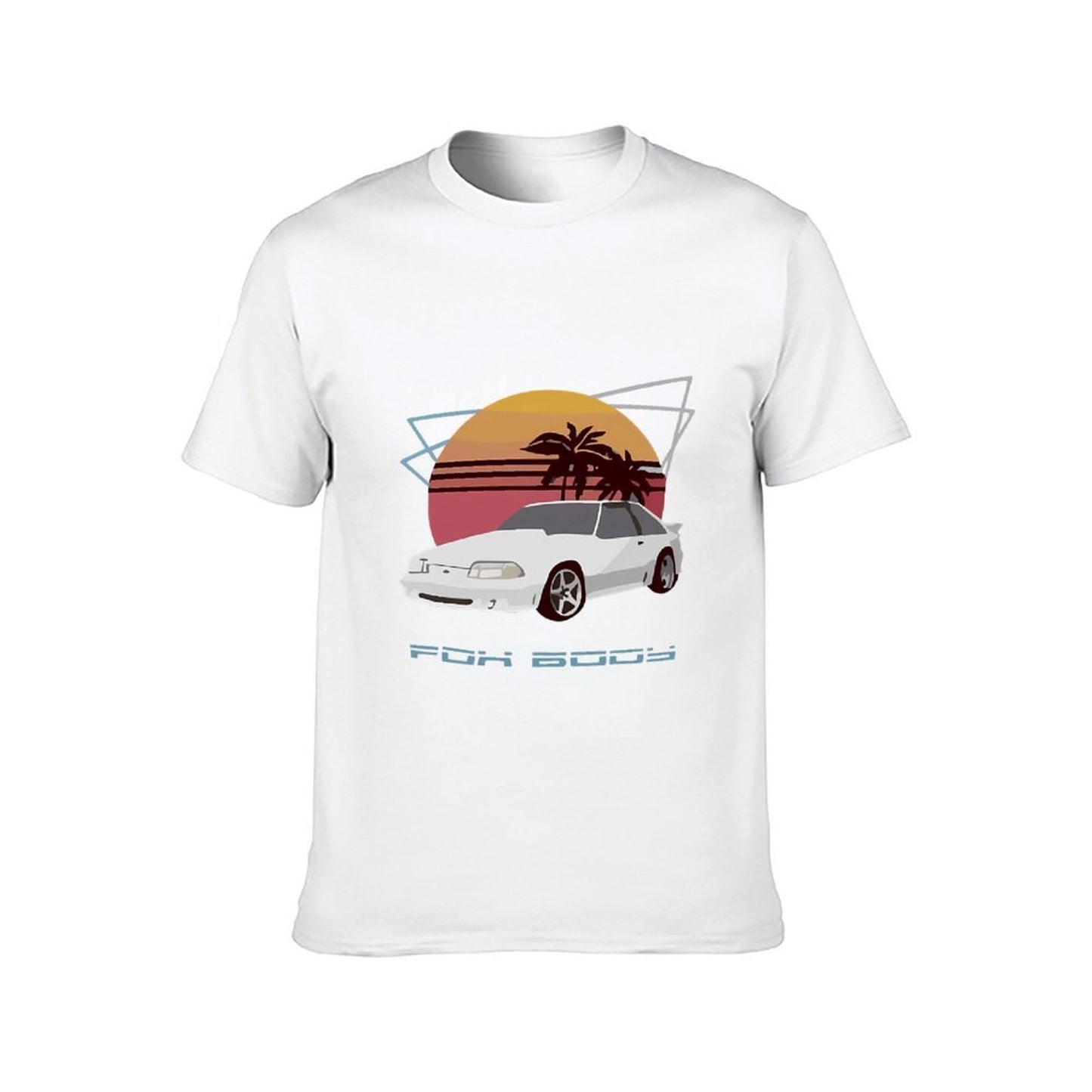 Inkmay Casual Cotton T-shirt Car Sunset Palm Trees Beach Scene Unisex T-shirtFresh Indoor T-Shirt