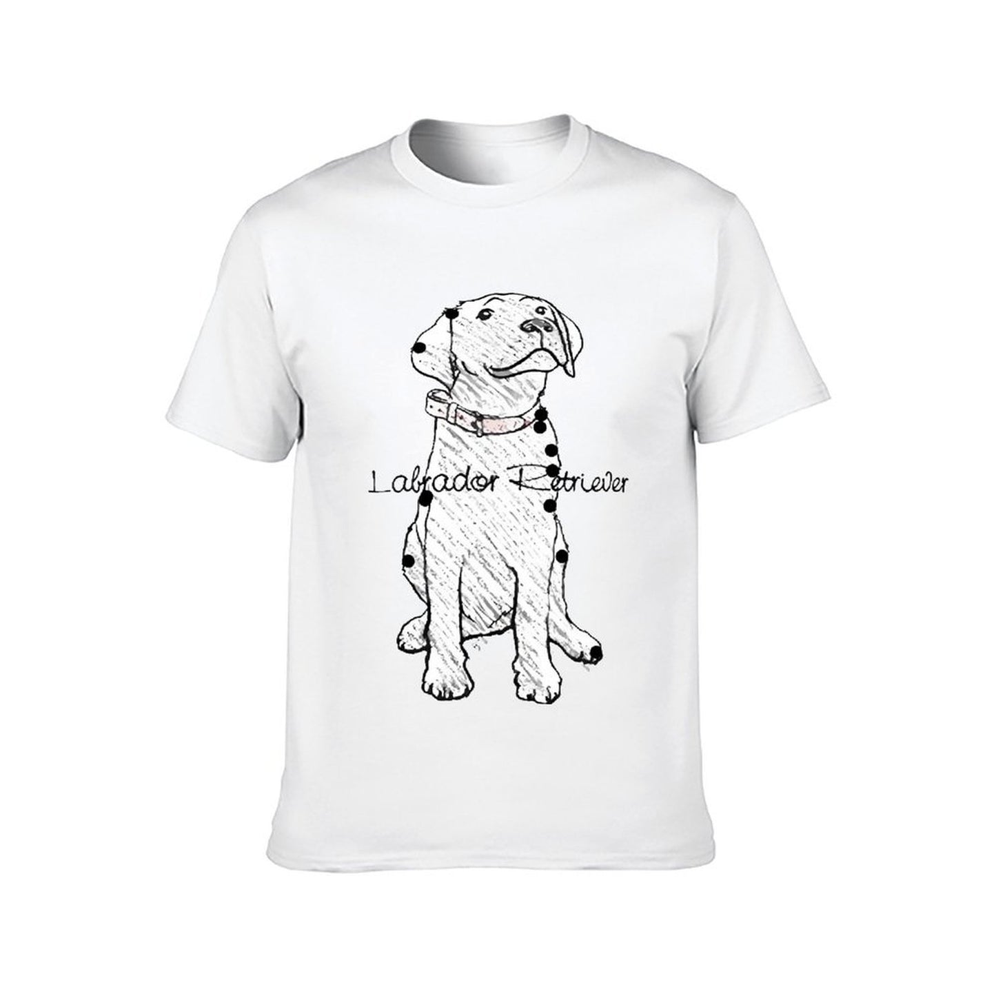 Inkmay Casual Cotton T-shirt Black And White Dog Pattern Print Unisex T-shirtEco-Conscious Smooth Feel T-Shirt