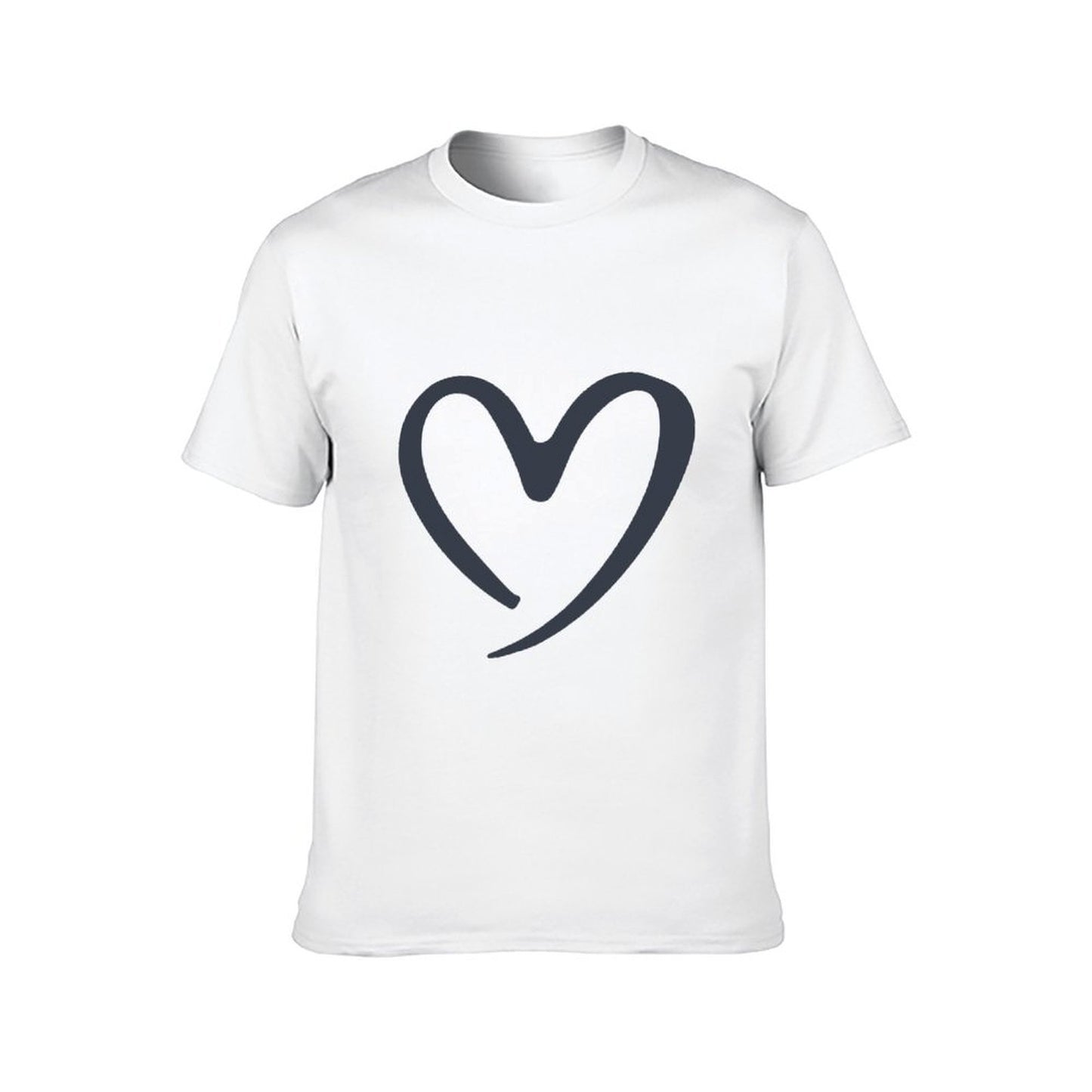 Inkmay Casual Cotton T-shirt Solid Navy Background With White Square Unisex T-shirtMade-to-Order Midweight T-Shirt