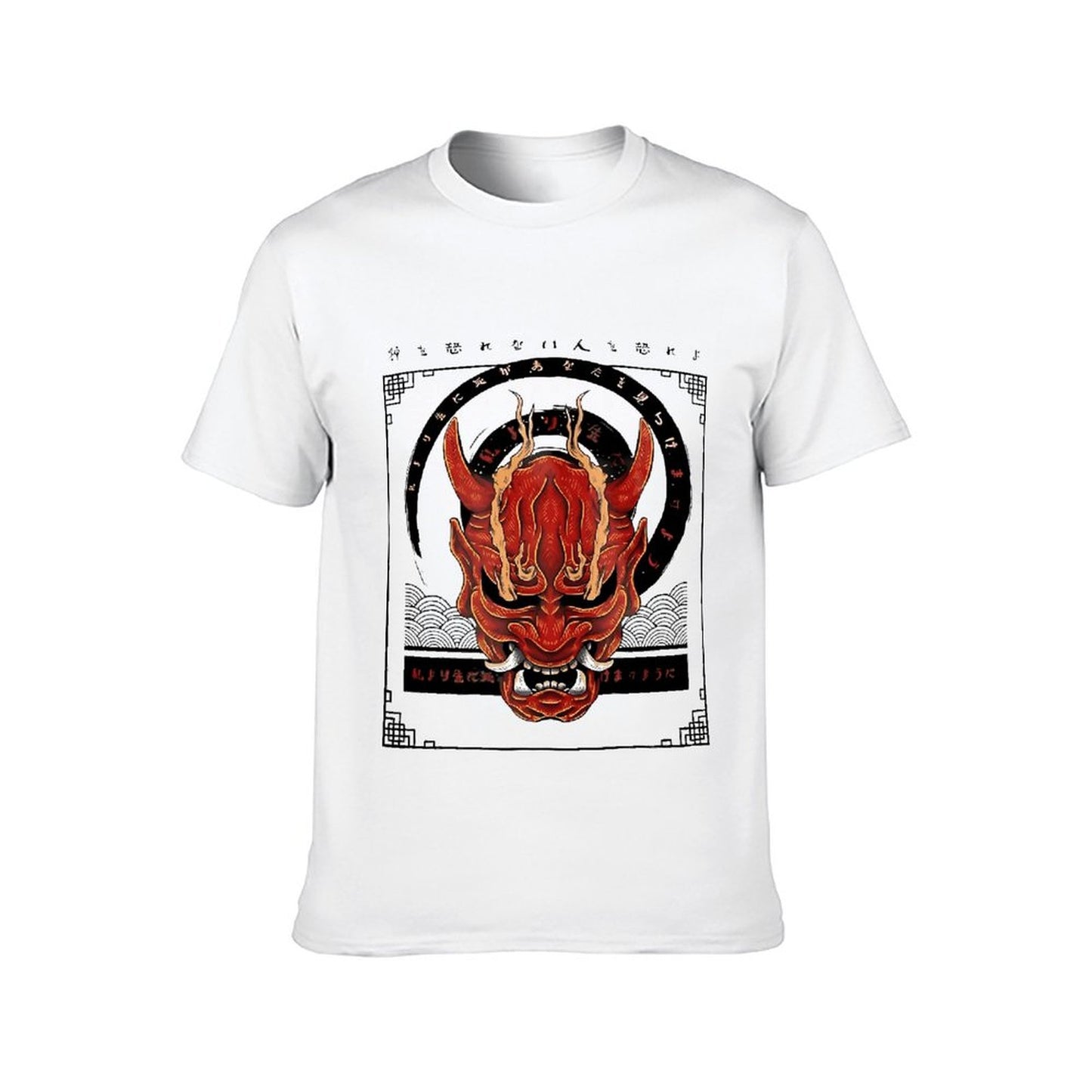 Inkmay Casual Cotton T-shirt Red Demon Mask With Intricate Design Unisex T-shirtComfortFit Printing T-Shirt