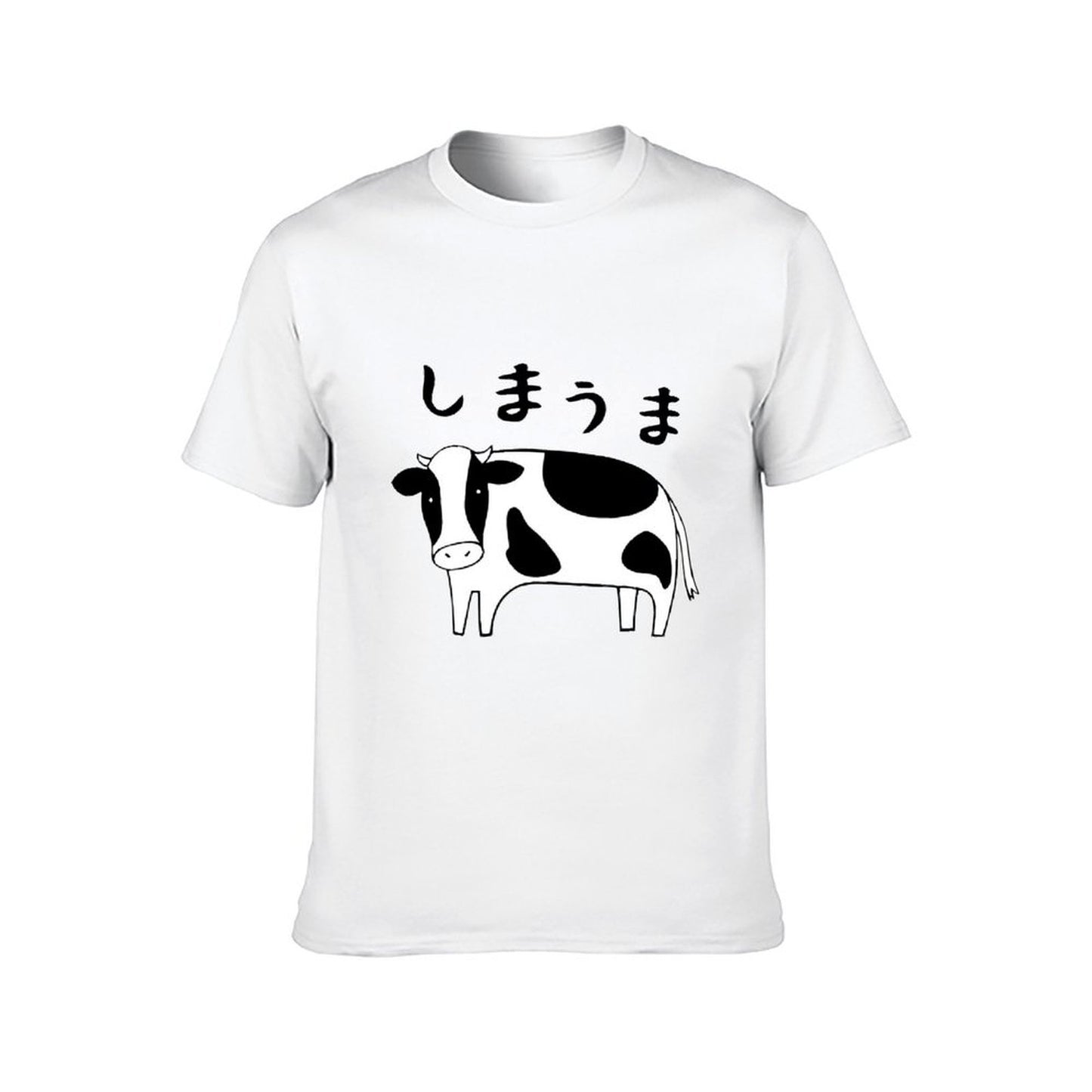 Inkmay Casual Cotton T-shirt Cow Print With Black Spots Unisex T-shirtClassic Design-Your-Own T-Shirt
