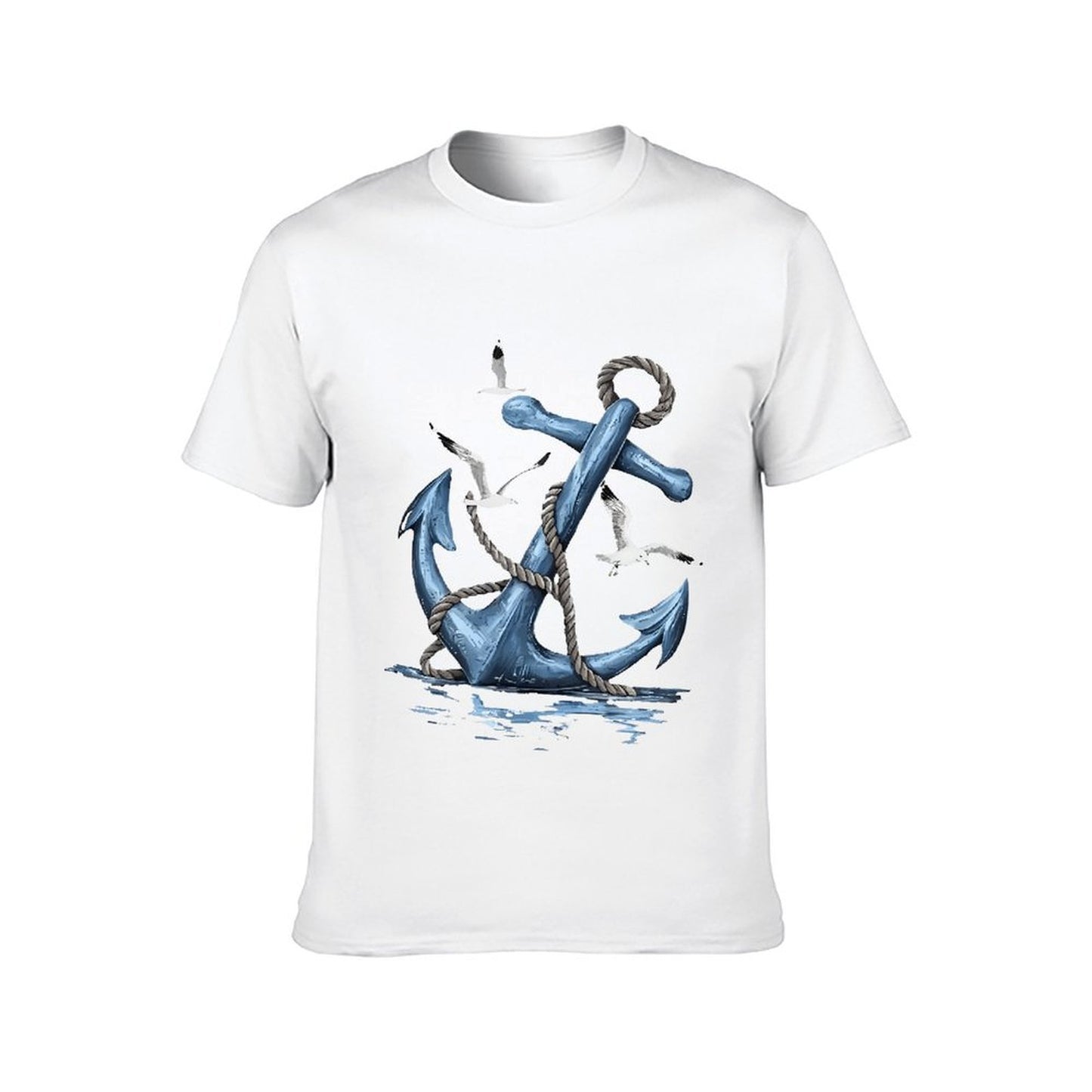 Inkmay Casual Cotton T-shirt Anchor With Rope And Birds Unisex T-shirtStudio Lifestyle T-Shirt