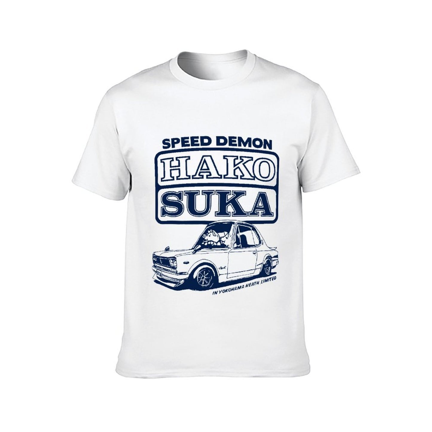 Inkmay Casual Cotton T-shirt Solid Navy Blue Background No Prints Unisex T-shirtVintage Casual T-Shirt