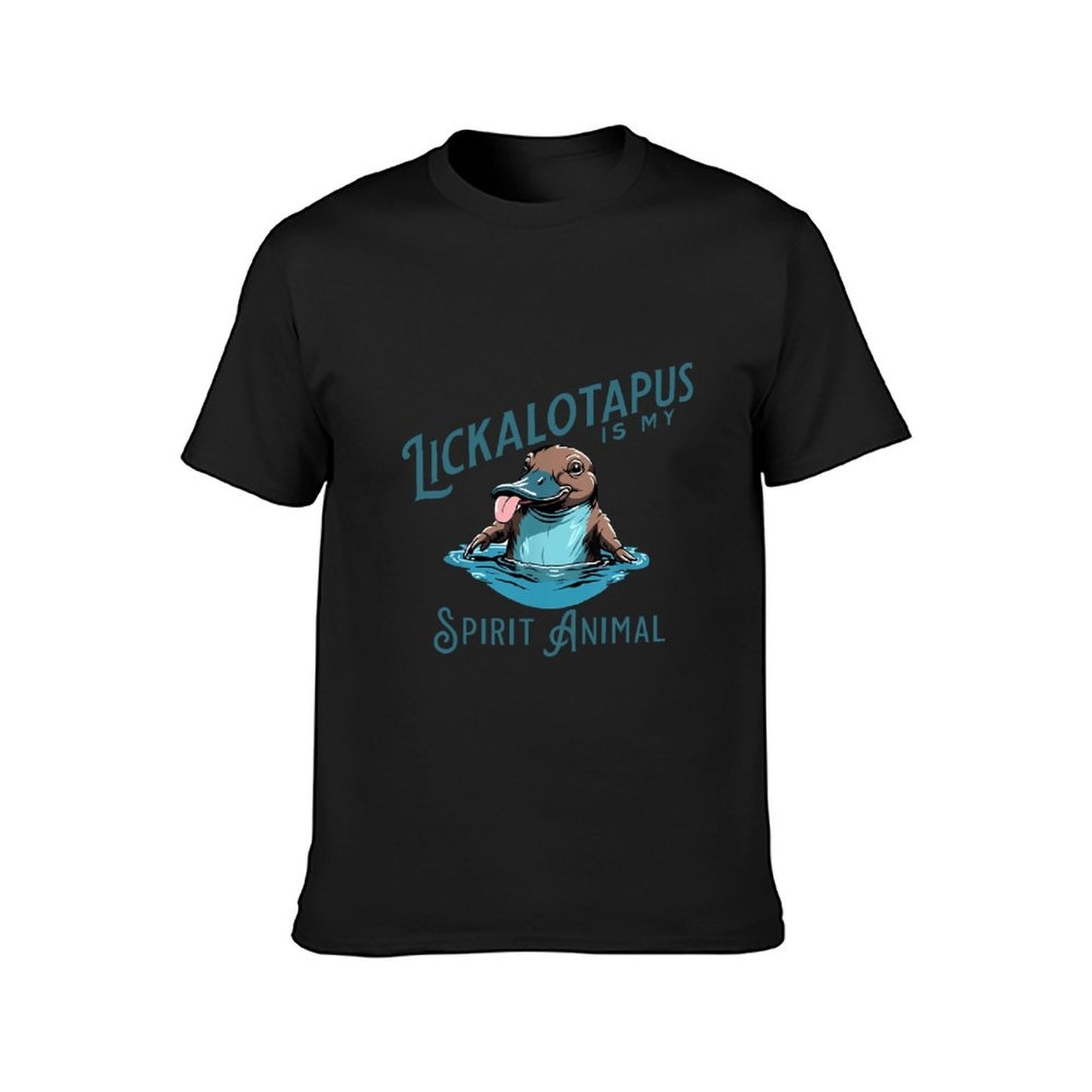 Inkmay Casual Cotton T-shirt Platypus Swimming In Blue Water Unisex T-shirt
