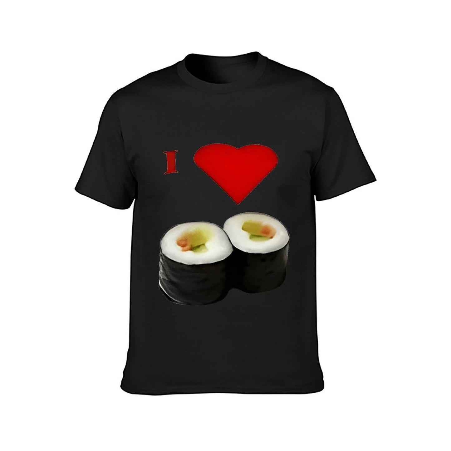 Inkmay Casual Cotton T-shirt Sushi Rolls With Heart Above Unisex T-shirt