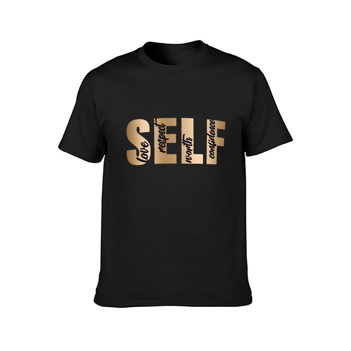 Inkmay Casual Cotton T-shirt Self Love Respect Worth Confidence Art Unisex T-shirtLifestyle Moisture-Wicking T-Shirt