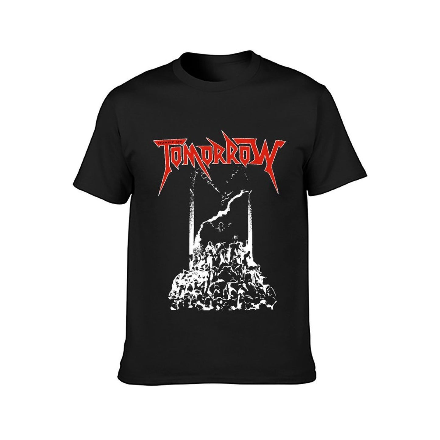 Inkmay Casual Cotton T-shirt Red Text On White Background Design Unisex T-shirtStreetStyle Crewneck T-Shirt