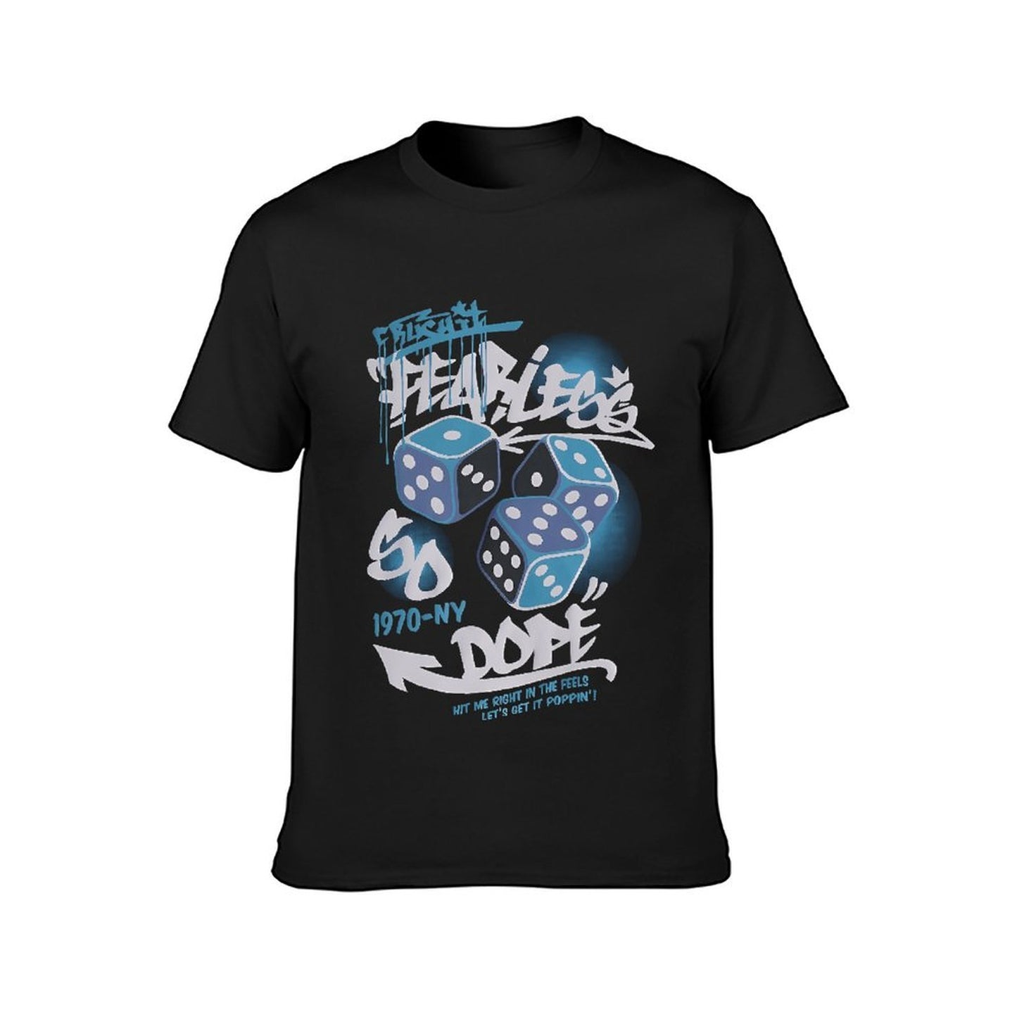 Inkmay Casual Cotton T-shirt Fearless Dice Pattern With Graffiti Art Unisex T-shirt