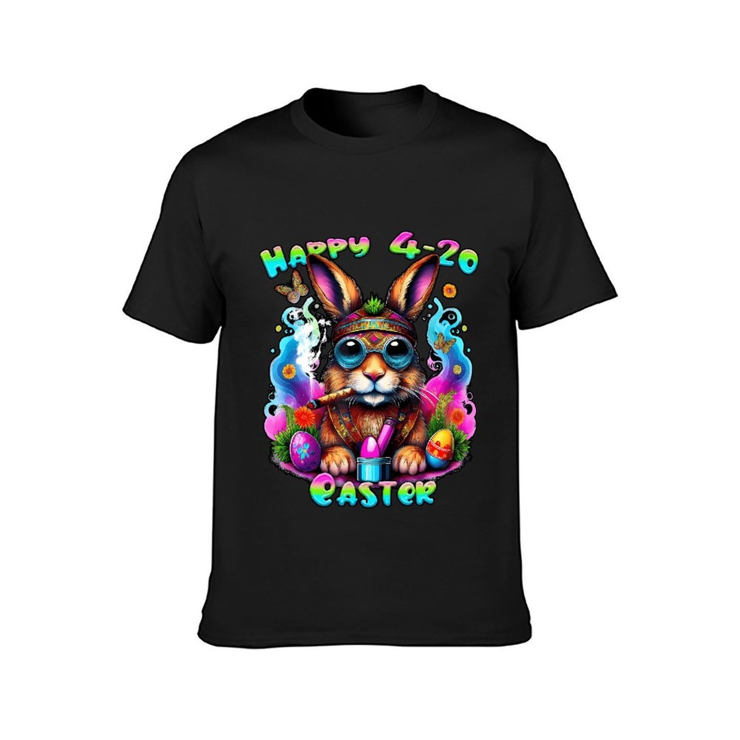 Inkmay Casual Cotton T-shirt Happy 4 20 Easter Bunny Design Unisex T-shirtCoreLine ActiveStyle T-Shirt