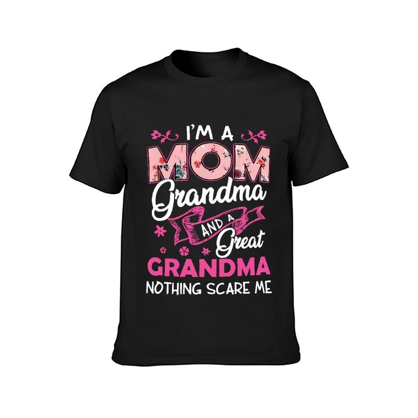 Inkmay Casual Cotton T-shirt Mom Floral Pattern On Pink Background Unisex T-shirtEco / Sustainable Double-Stitched T-Shirt