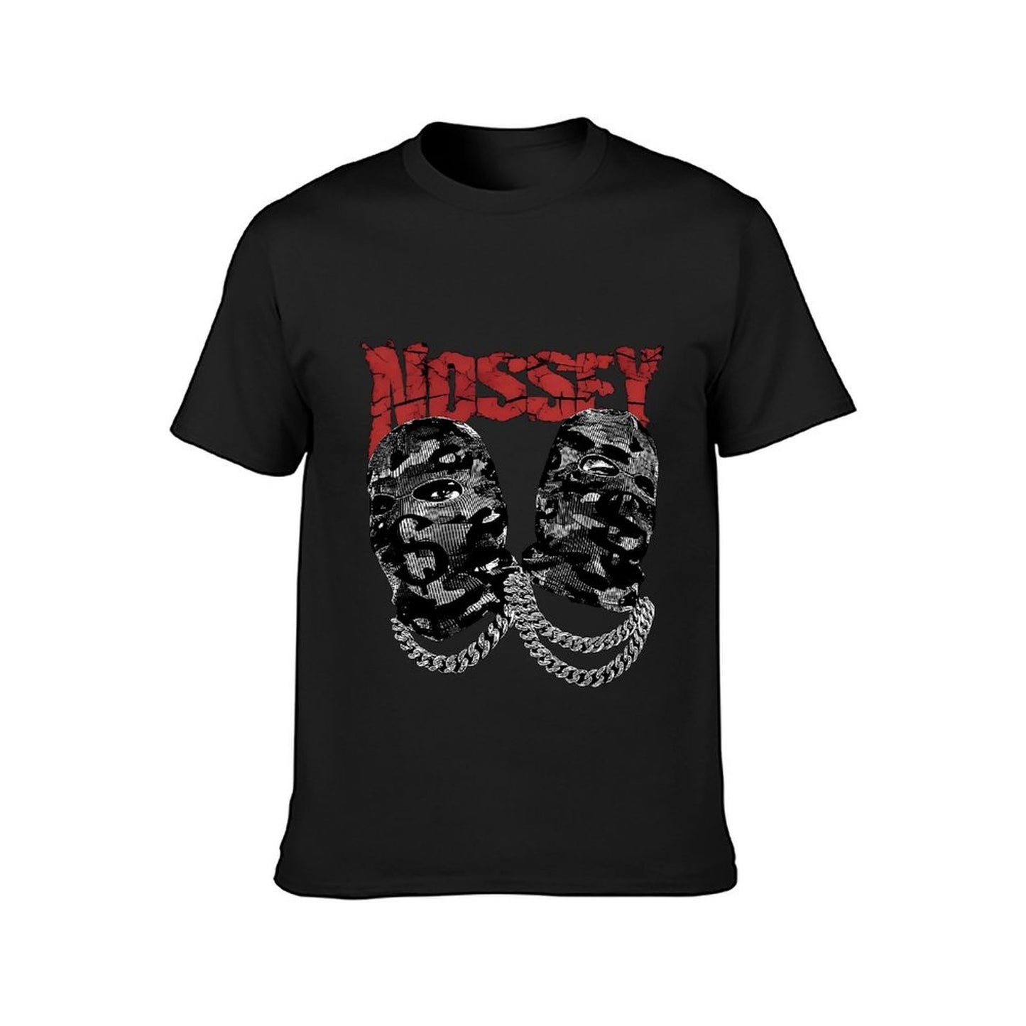 Inkmay Casual Cotton T-shirt Camouflage Faces With Bold Chains Unisex T-shirtFitted Bold T-Shirt