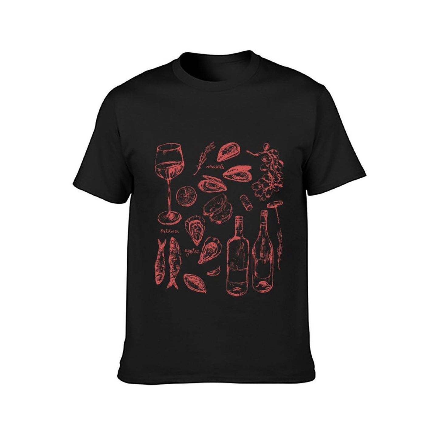 Inkmay Casual Cotton T-shirt Solid Red Background No Patterns Unisex T-shirtEverydaySeries Promotional T-Shirt