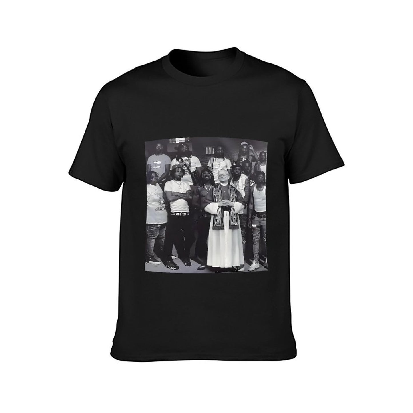 Inkmay Casual Cotton T-shirt Group Photo With Priest And Friends Unisex T-shirtComfortSeries Recycled T-Shirt