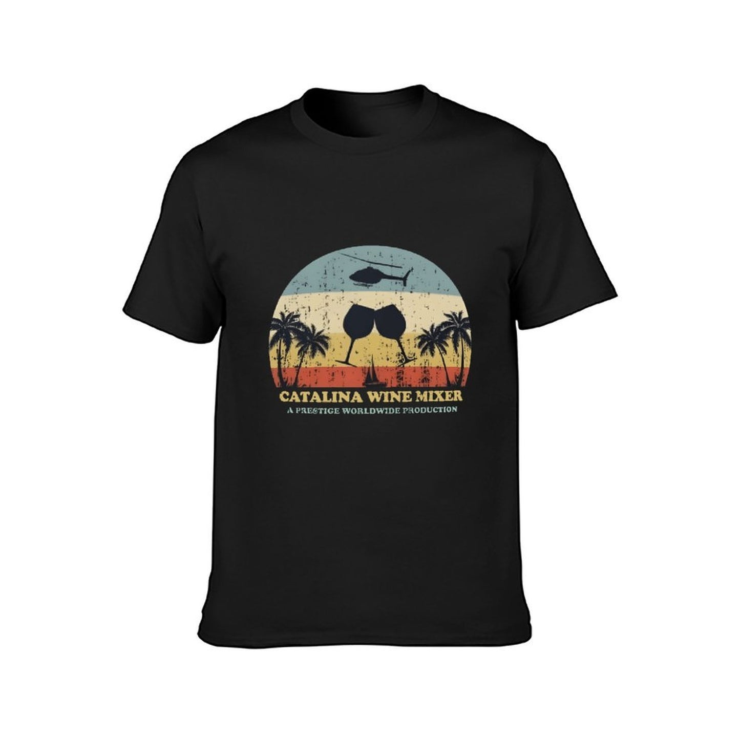 Inkmay Casual Cotton T-shirt Catalina Wine Mixer Helicopter Palm Trees Unisex T-shirtNeutral EverydayFit T-Shirt