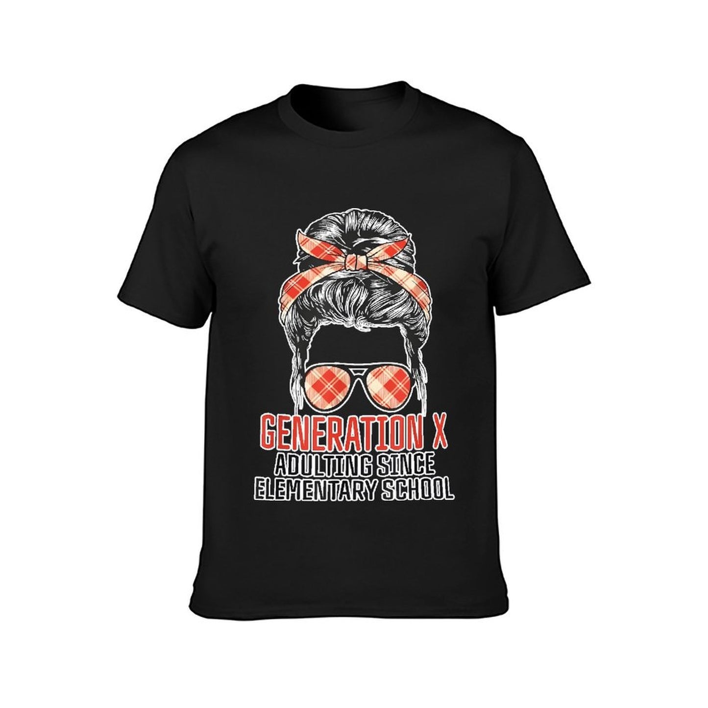 Inkmay Casual Cotton T-shirt Generation X Adulting Since Elementary School Unisex T-shirtColorfast CleanCut T-Shirt