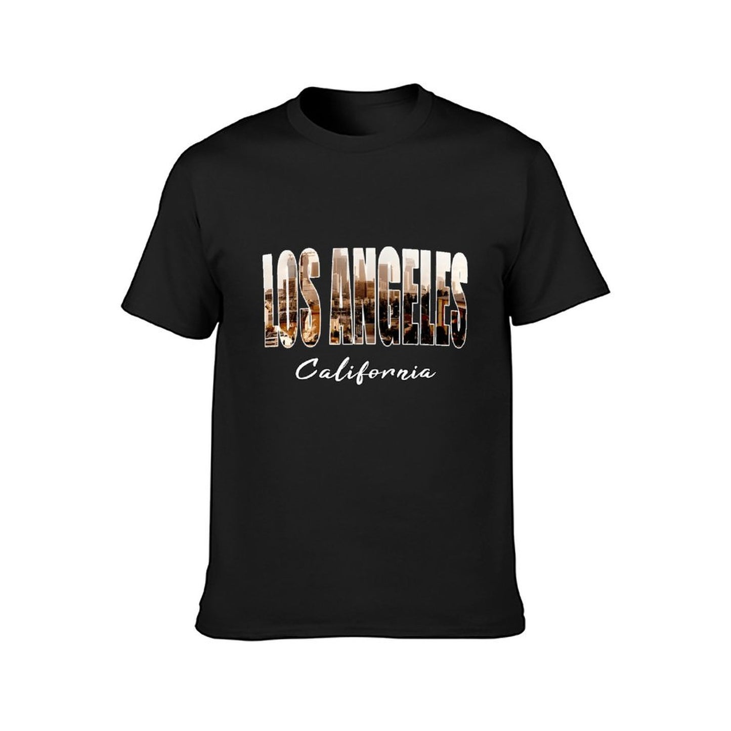 Inkmay Casual Cotton T-shirt Los Angeles California Skyline Art Print Unisex T-shirtEverydayTee Lifestyle T-Shirt