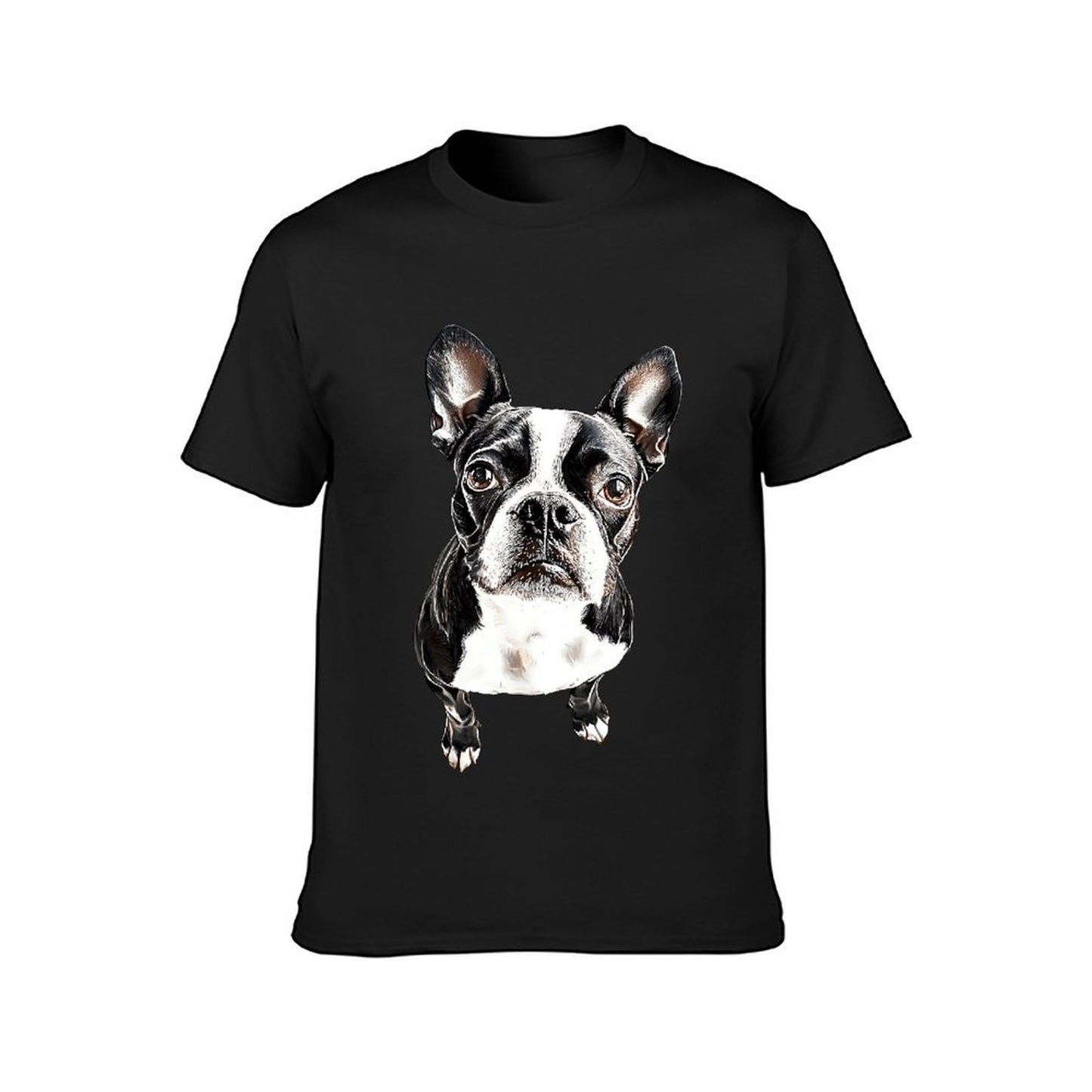 Inkmay Casual Cotton T-shirt Black And White Dog Pattern Print Unisex T-shirtEco / Sustainable SoftTouch T-Shirt