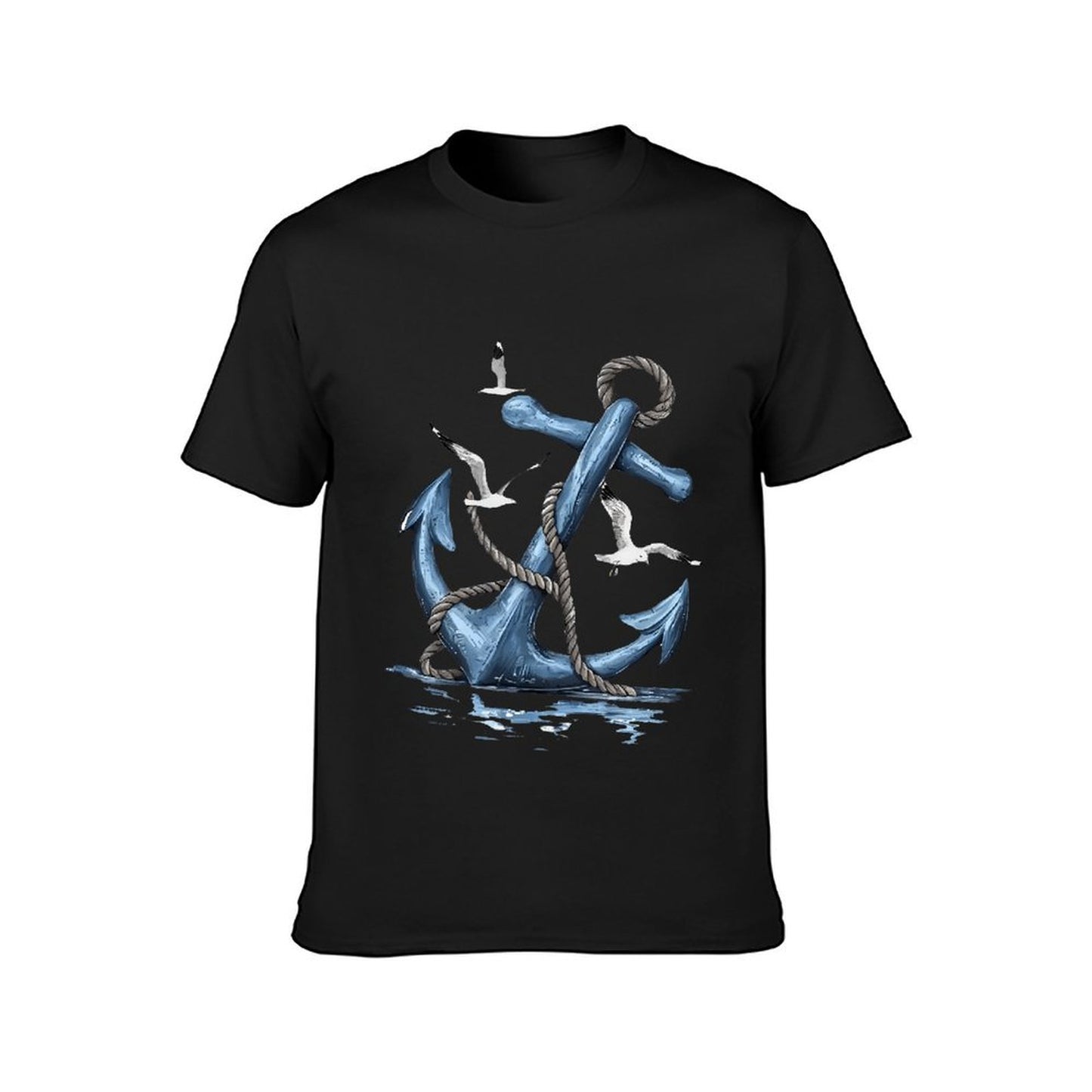 Inkmay Casual Cotton T-shirt Anchor With Rope And Birds Unisex T-shirtStudio Lifestyle T-Shirt