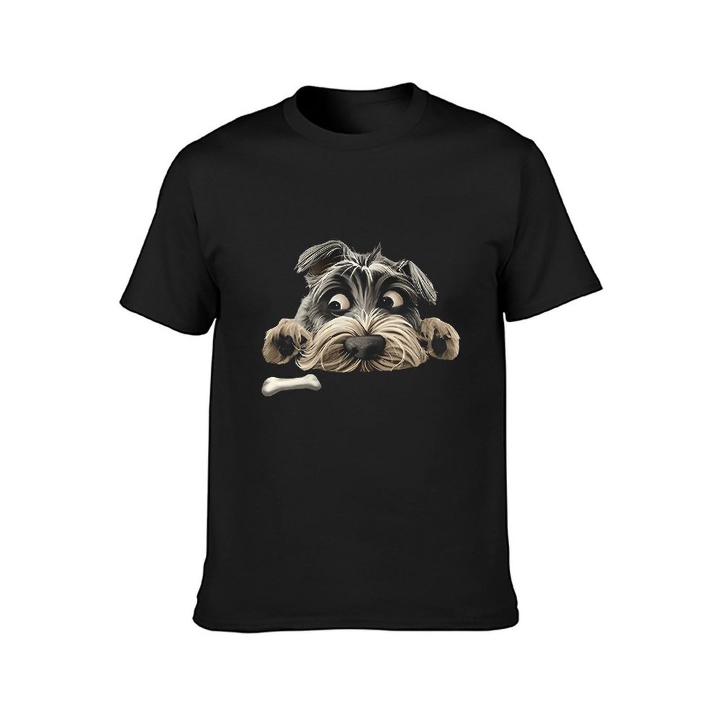 Inkmay Casual Cotton T-shirt Cartoon Dog With Bone Pattern Unisex T-shirtClassic Chill T-Shirt
