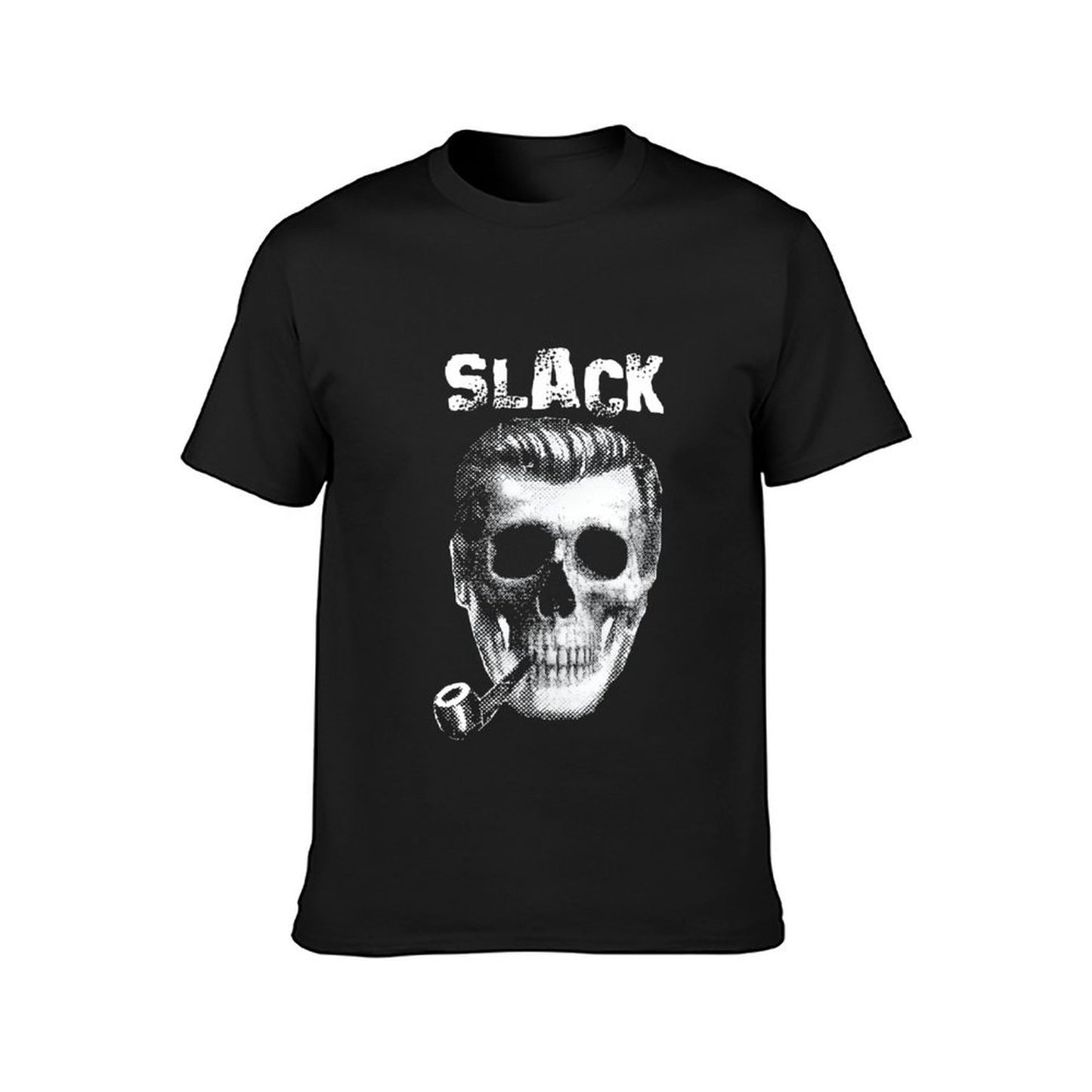 Inkmay Casual Cotton T-shirt Skull Pattern Print With Slack Text Unisex T-shirtPrint-Ready Cotton T-Shirt