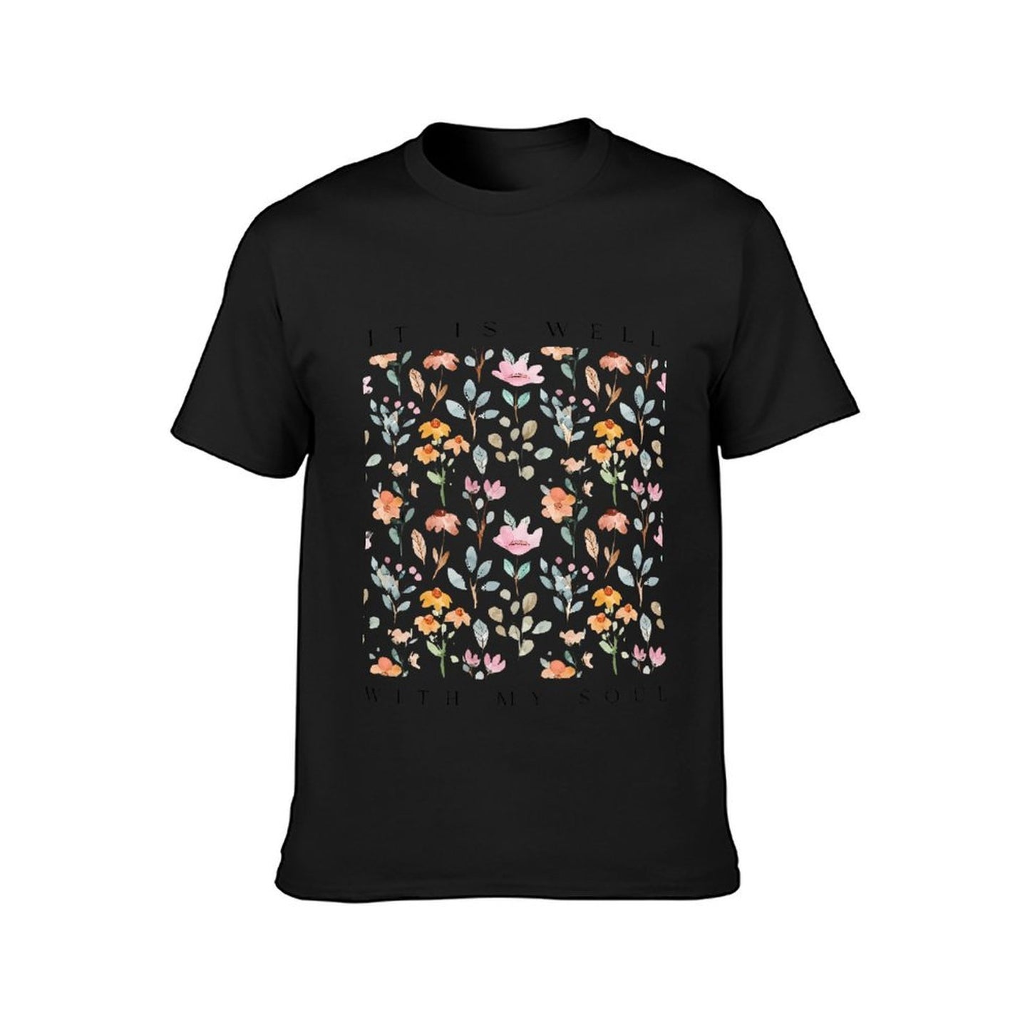 Inkmay Casual Cotton T-shirt Floral Pattern With Soft Colors And Unisex T-shirtComfortLine Premium Finish T-Shirt
