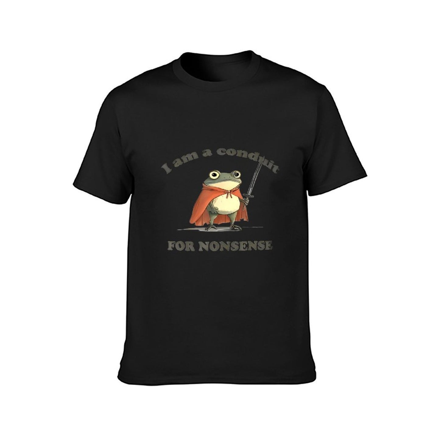 Inkmay Casual Cotton T-shirt Frog With Cape And Sword Unisex T-shirtPremiumSeries Signature T-Shirt