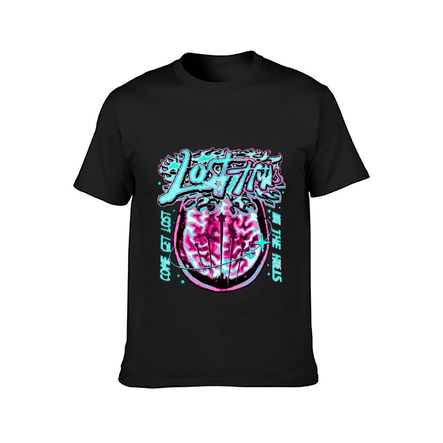 Inkmay Casual Cotton T-shirt Lost Minds Brain Art Print Design Unisex T-shirtSharp Print-Ready T-Shirt