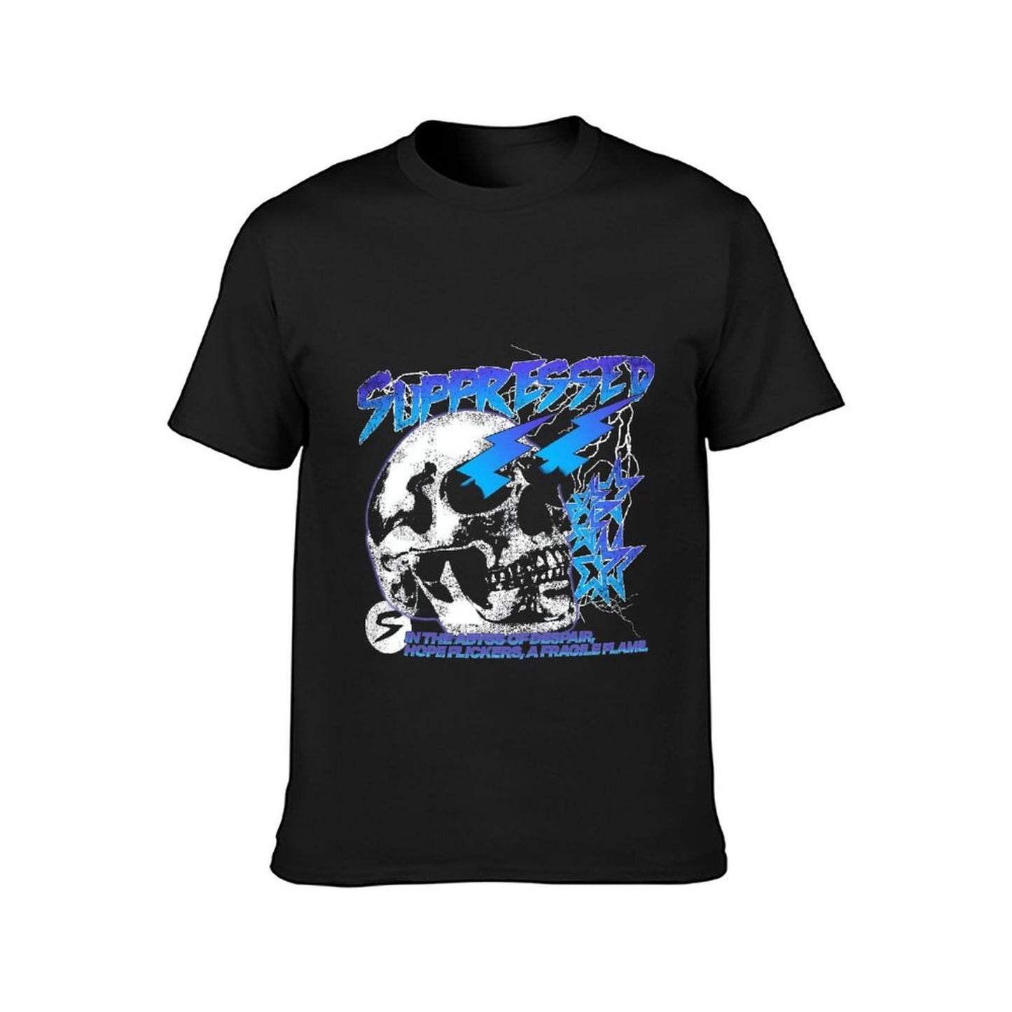 Inkmay Casual Cotton T-shirt Skull Design With Lightning And Stars Unisex T-shirtSoftTouch Seamless T-Shirt