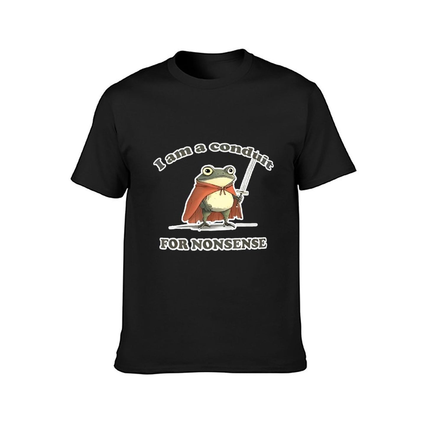 Inkmay Casual Cotton T-shirt Frog Wears Cape Holds Sword Boldly Unisex T-shirtAllDay EssentialFit T-Shirt
