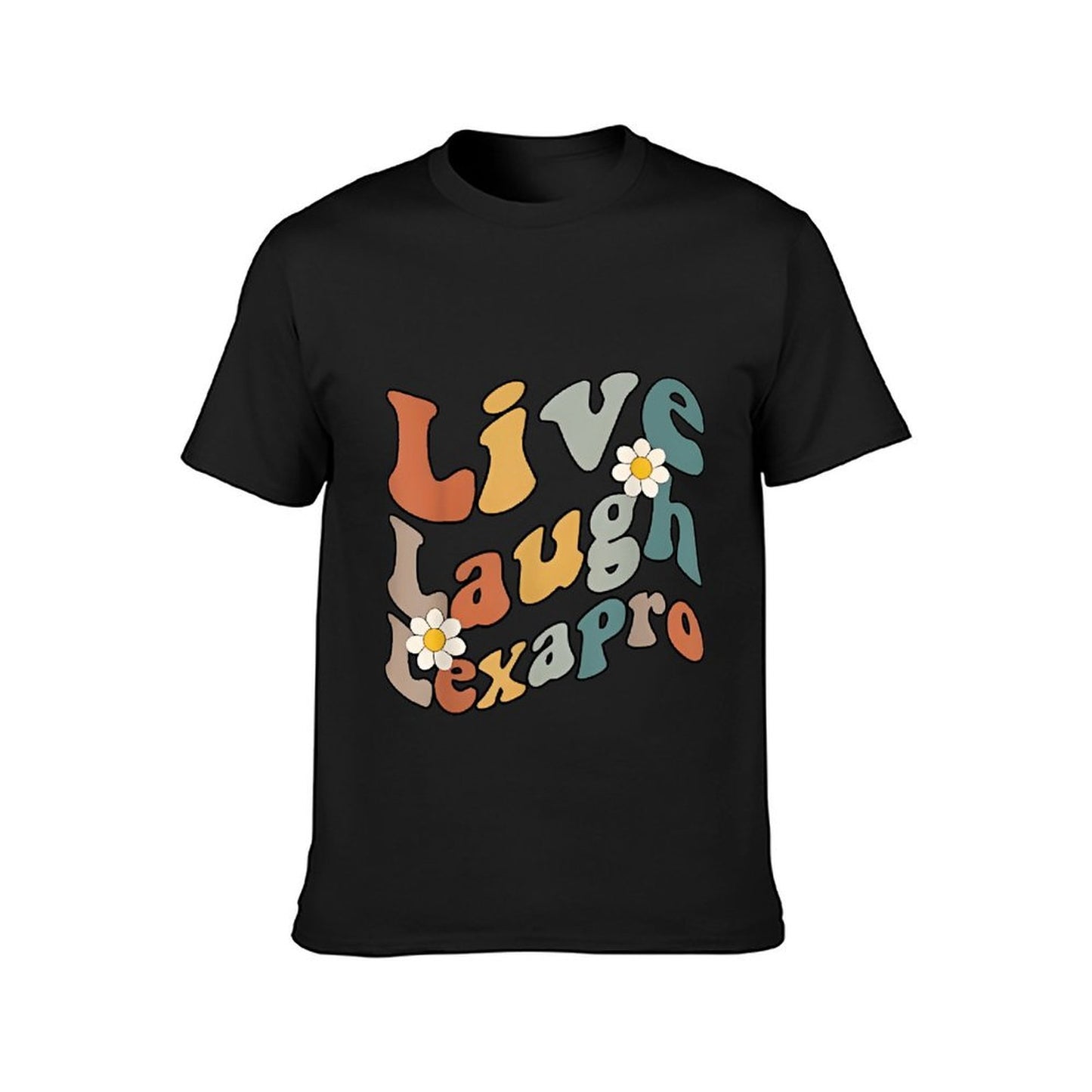 Inkmay Casual Cotton T-shirt Live Laugh Love Pattern Prints Artwork Unisex T-shirtFresh Solid T-Shirt