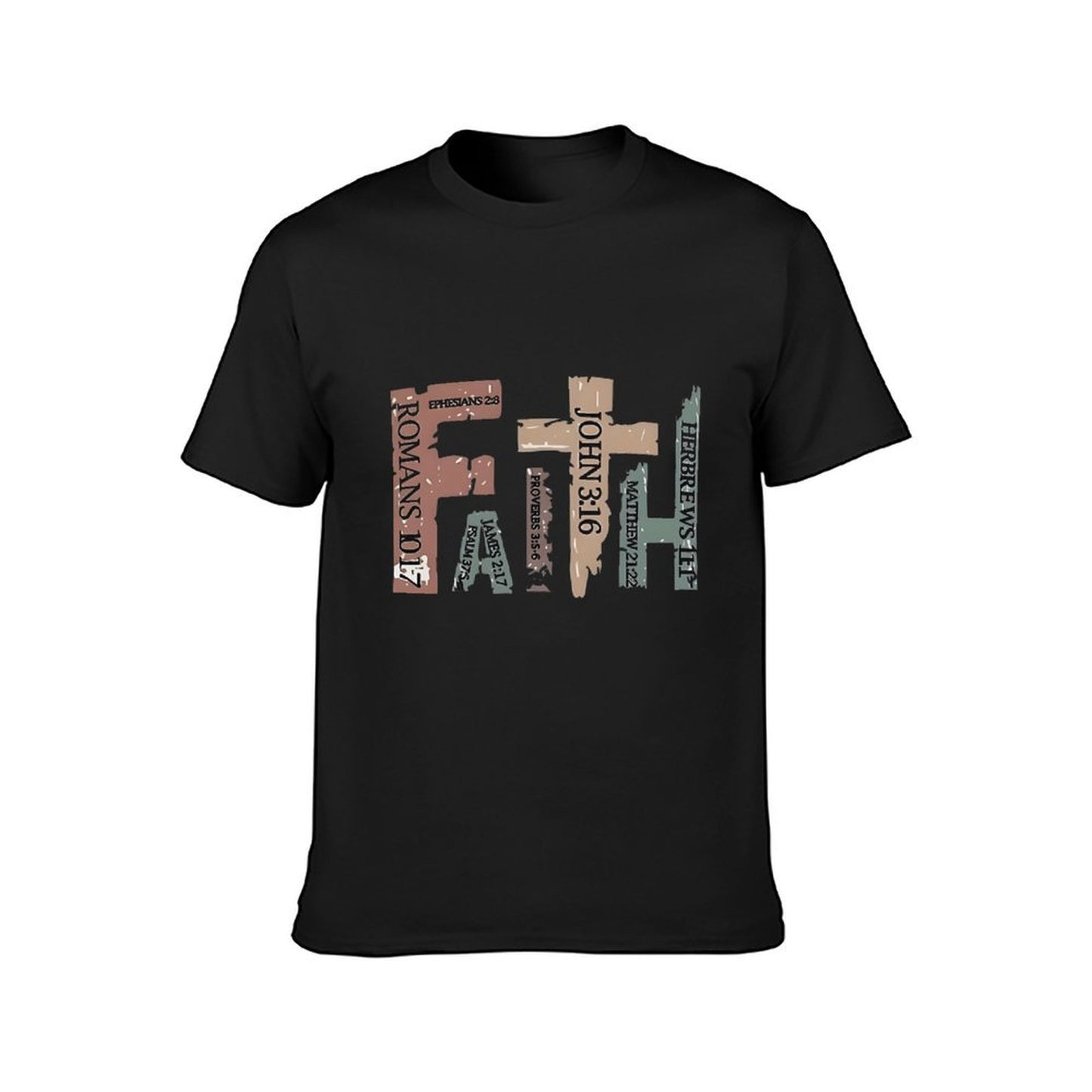 Inkmay Casual Cotton T-shirt Bible Verses On Colorful Backgrounds Unisex T-shirtStandard EverydayComfort T-Shirt