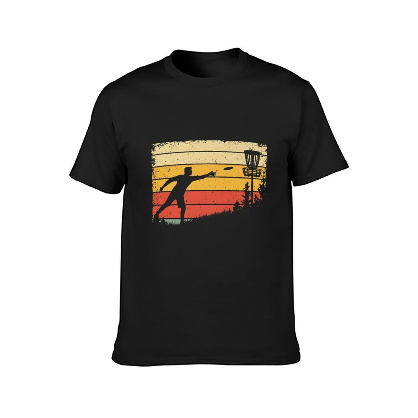 Inkmay Casual Cotton T-shirt Disc Golf Player Throwing Disc Artwork Unisex T-shirt
