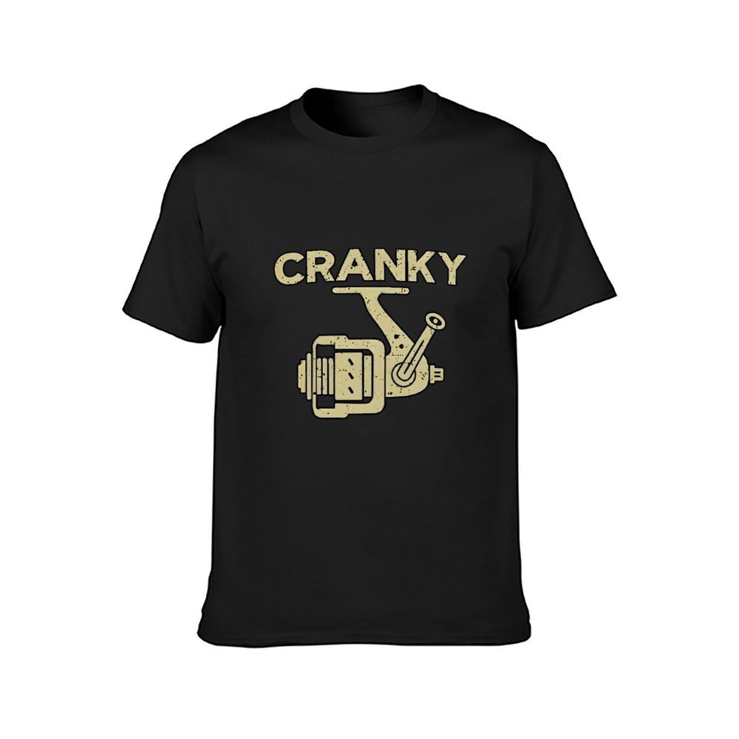 Inkmay Casual Cotton T-shirt Fishing Reel Design With Cranky Text Unisex T-shirtChill Midweight T-Shirt