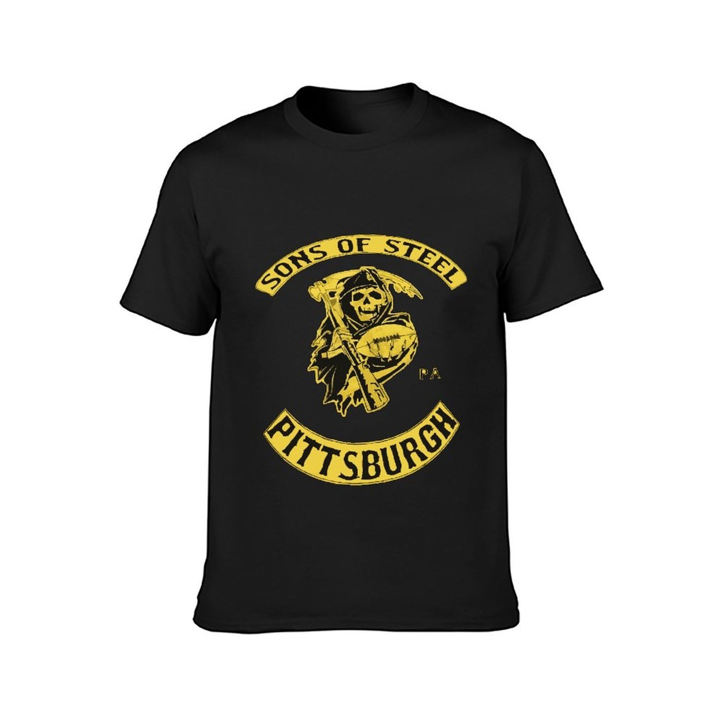 Inkmay Casual Cotton T-shirt Pittsburgh Sons Of Steel Football Design Unisex T-shirtClean Edges SoftFeel T-Shirt