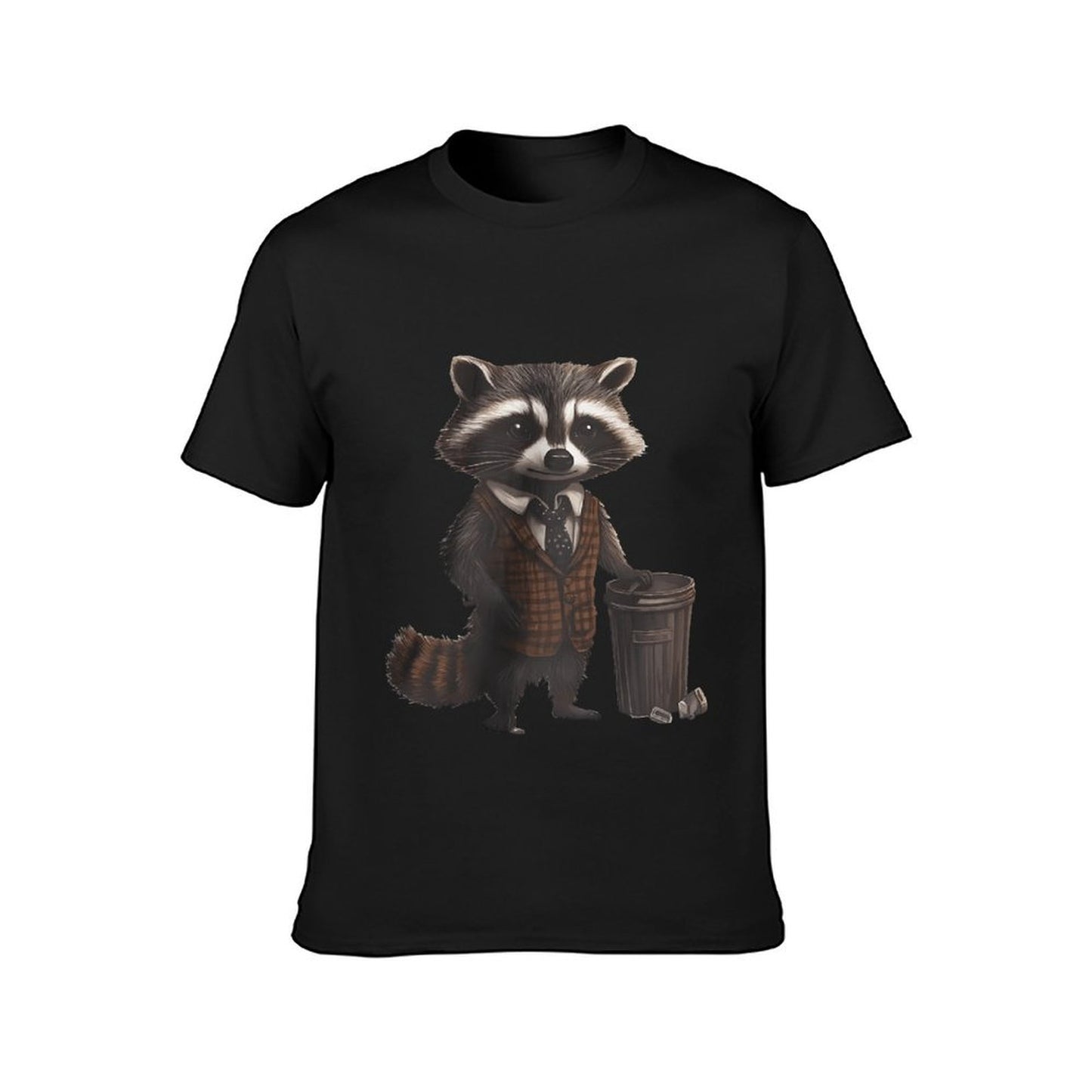 Inkmay Casual Cotton T-shirt Stylish Raccoon Wears Vest And Tie Unisex T-shirtMinimal Men¡¯s / Women¡¯s / Youth T-Shirt