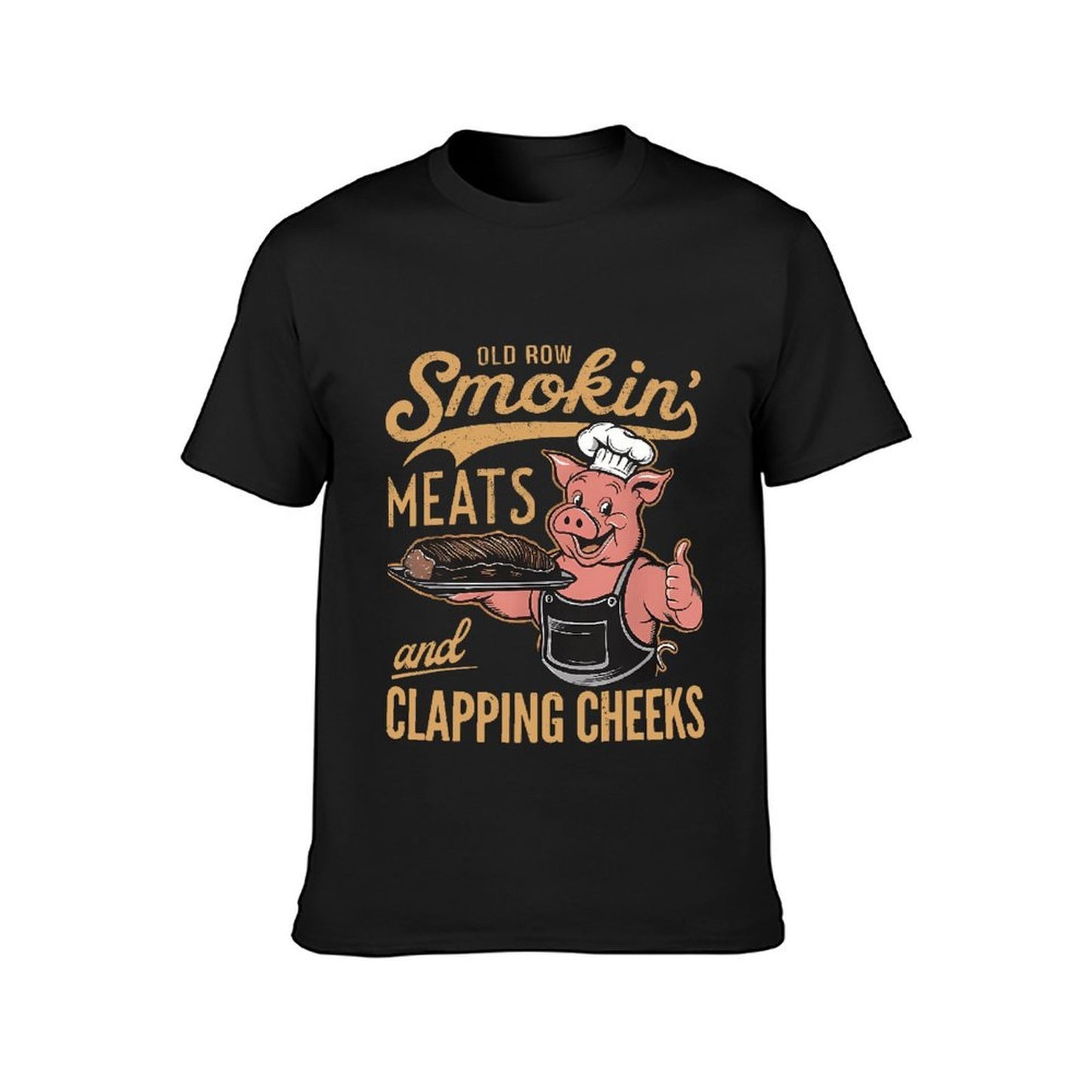 Inkmay Casual Cotton T-shirt Pig Holding Platter With Meat Dish Unisex T-shirtClean Fresh T-Shirt