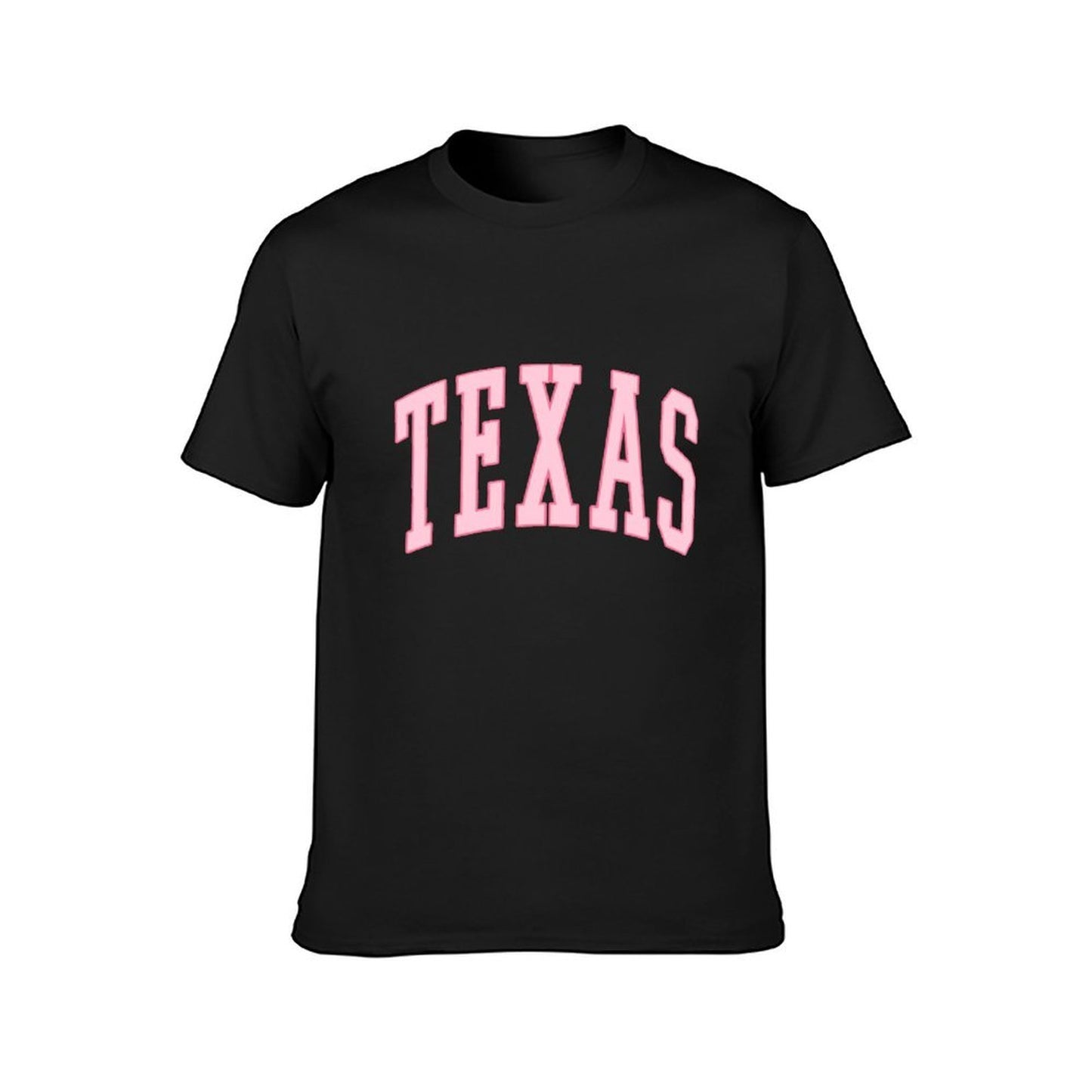 Inkmay Casual Cotton T-shirt Texas Pink Background With Bold Letters Unisex T-shirtStreet Plain T-Shirt