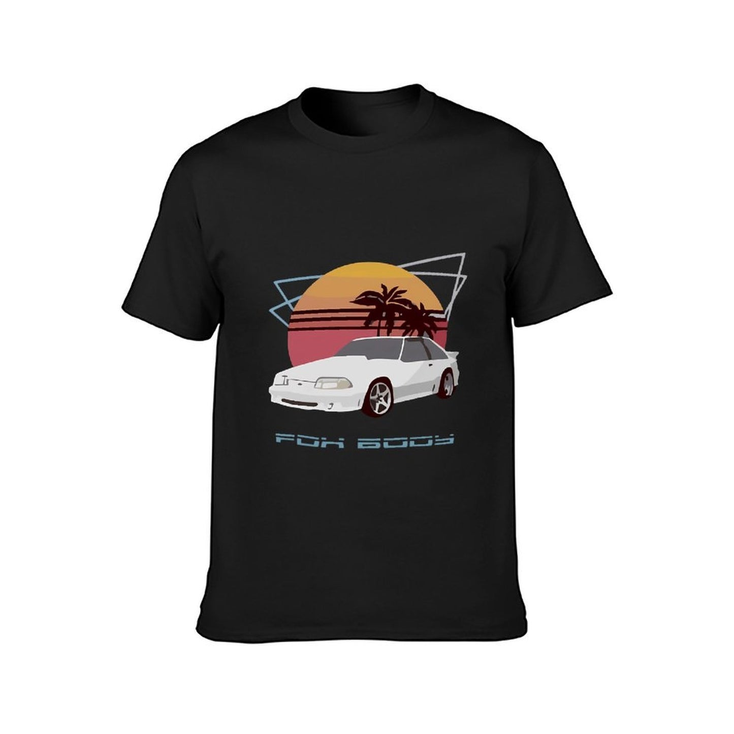 Inkmay Casual Cotton T-shirt Car Sunset Palm Trees Beach Scene Unisex T-shirtFresh Indoor T-Shirt