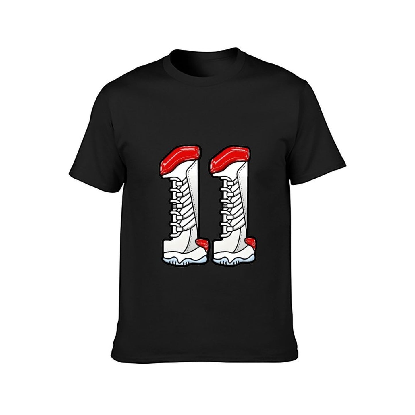 Inkmay Casual Cotton T-shirt White Boots With Red Accents Unisex T-shirtPure Fundraising T-Shirt